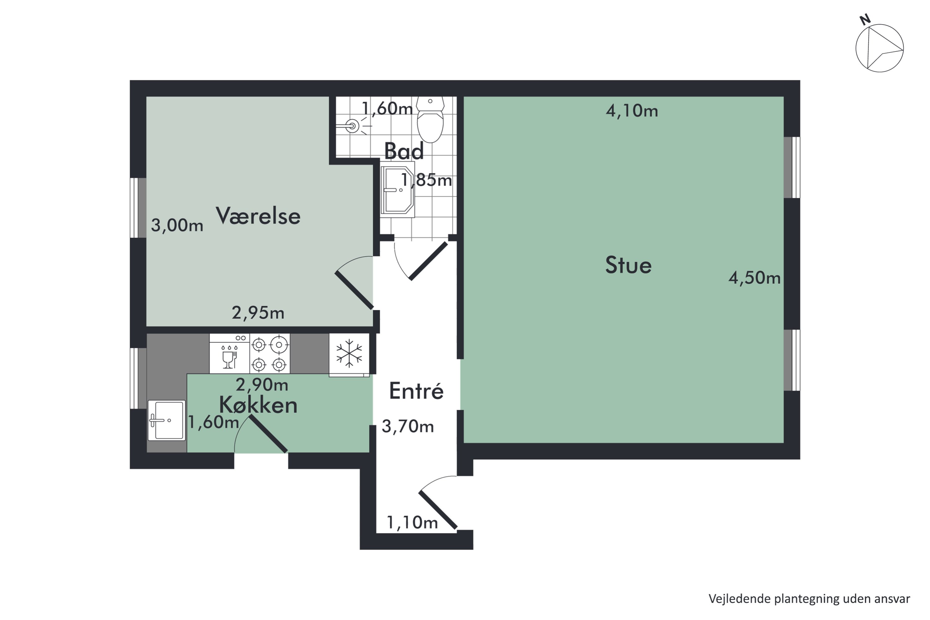 Plantegninger billede af Kastetvej 54, 2. th., 9000 Aalborg