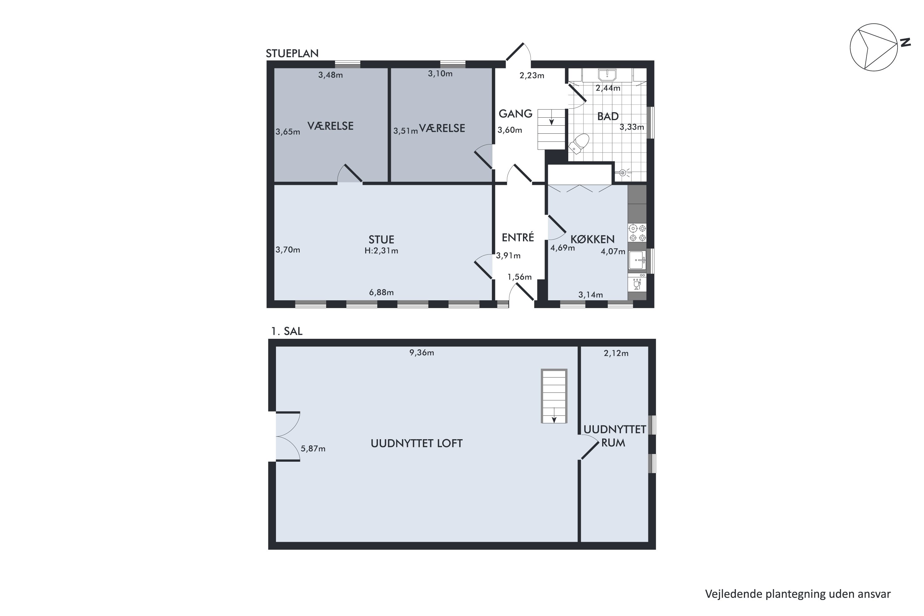 Plantegninger billede af Auningvej 23 + 21, Gjesing, 8963 Auning