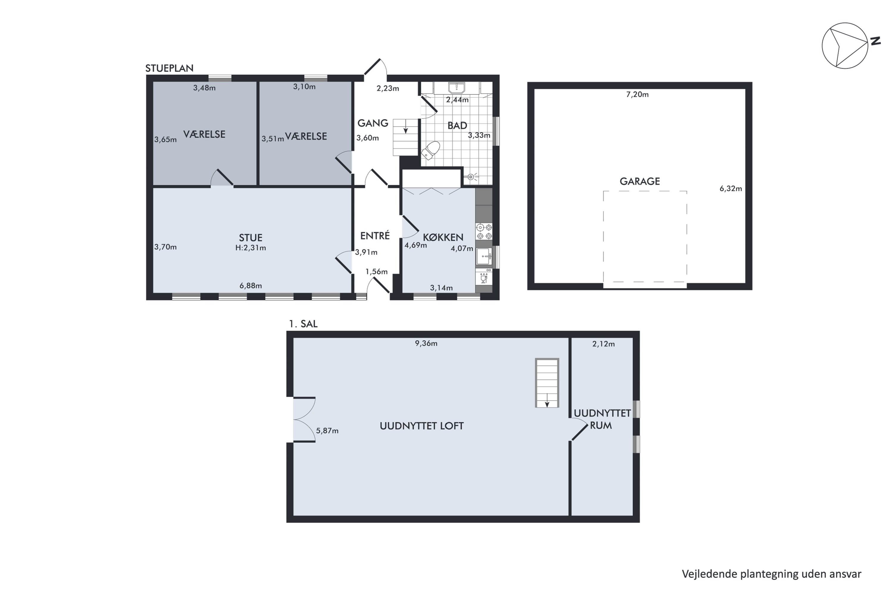 Plantegninger billede af Auningvej 23 + 21, Gjesing, 8963 Auning
