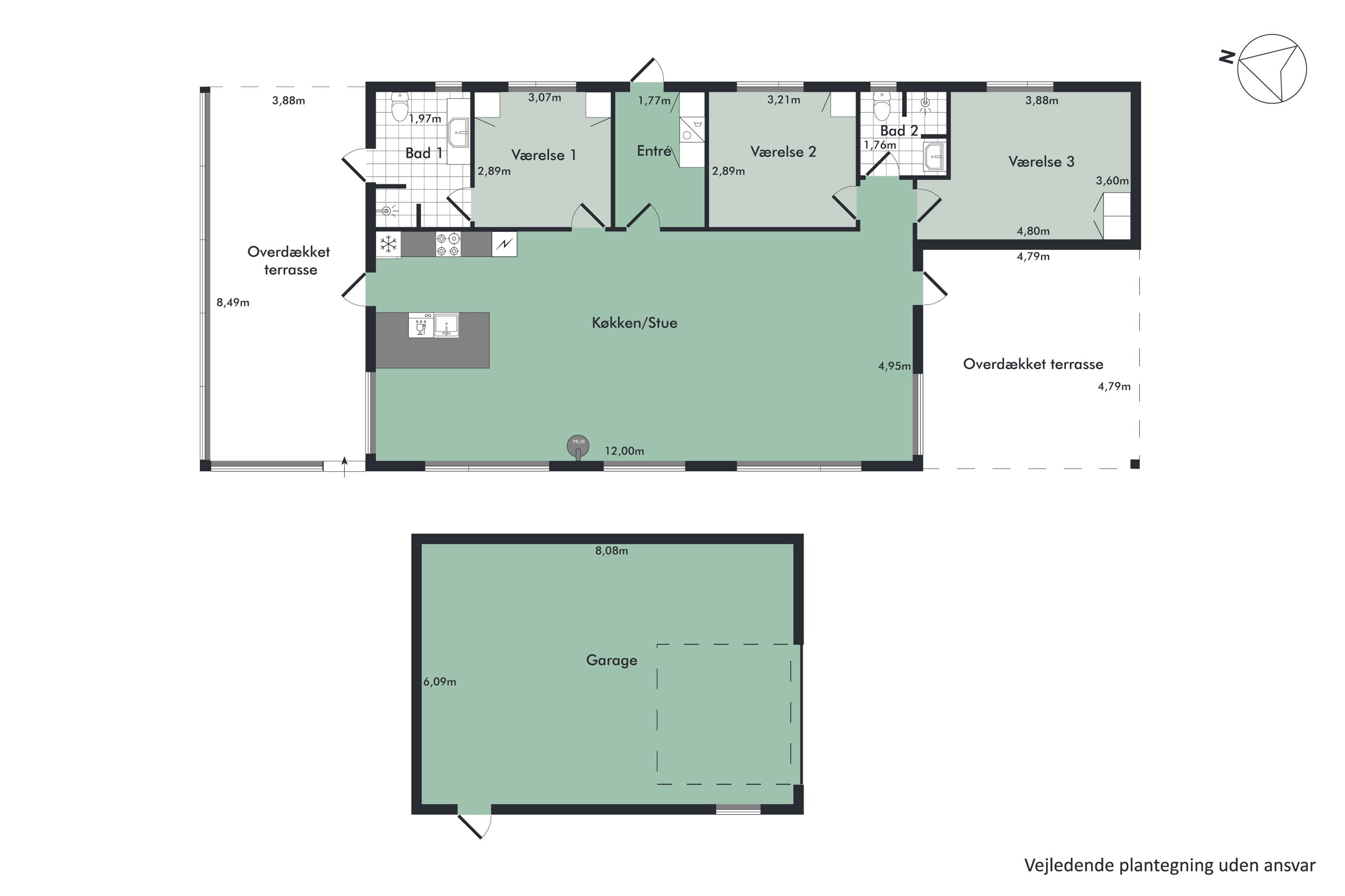 Plantegninger billede af Vidjeparken 138, Helberskov, 9560 Hadsund