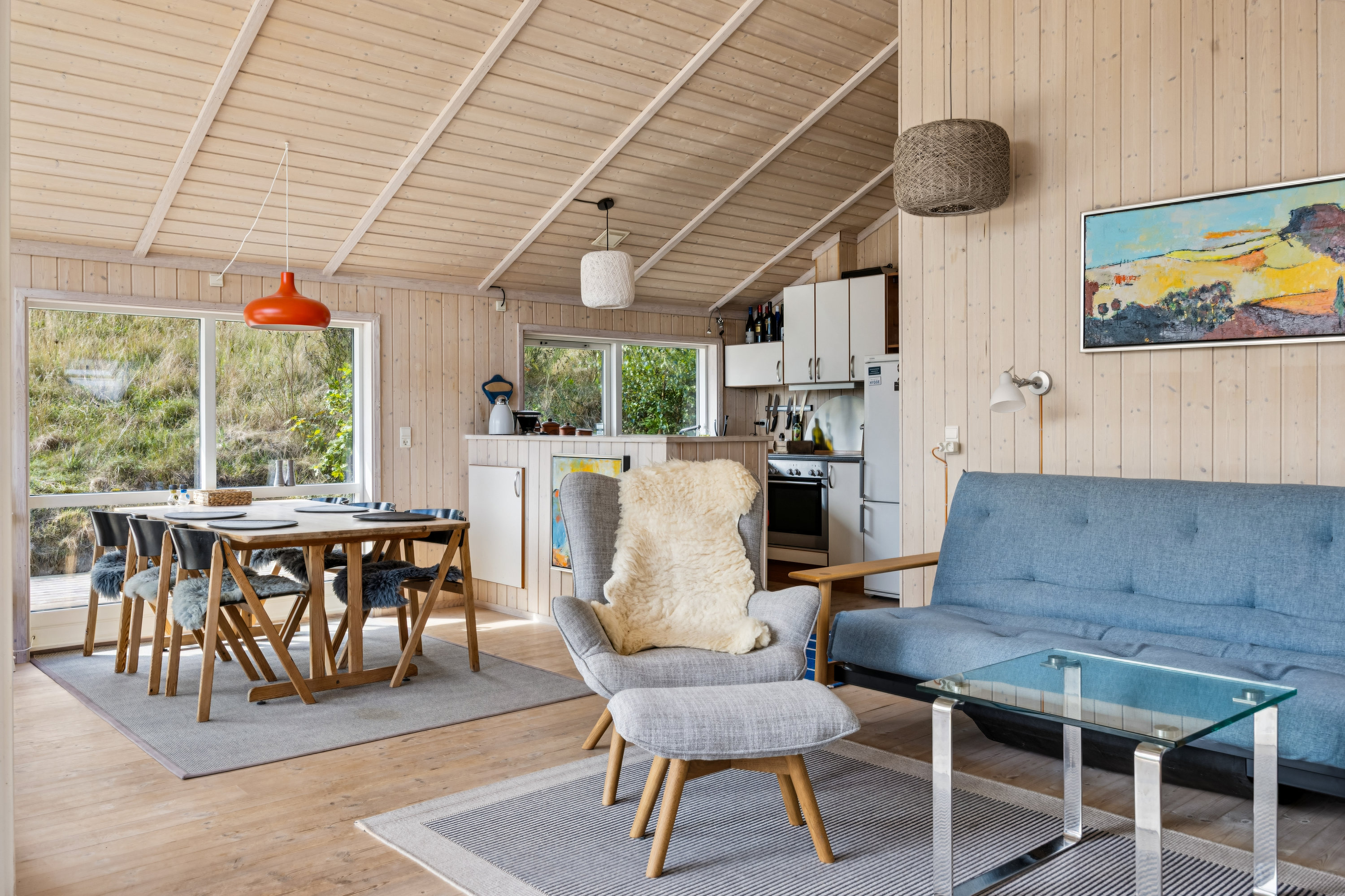 Fremhævet udestue billede i fuldskærmstilstand. Billede af Pindvej 11, Femmøller Bakker, 8400 Ebeltoft