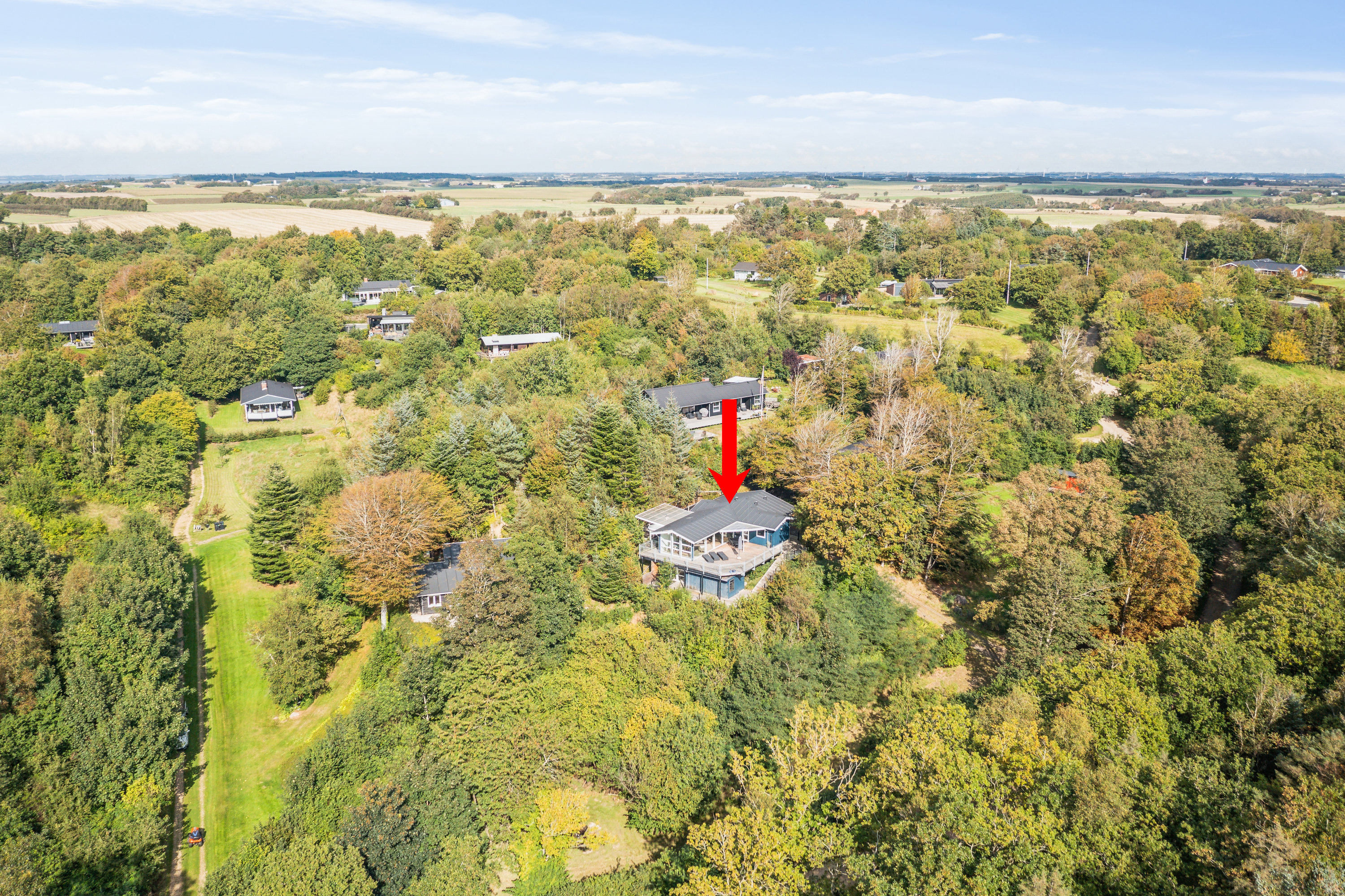 Fremhævet luftfoto billede i fuldskærmstilstand. Billede af Normannsvej 17, Ø Hærup, 7860 Spøttrup