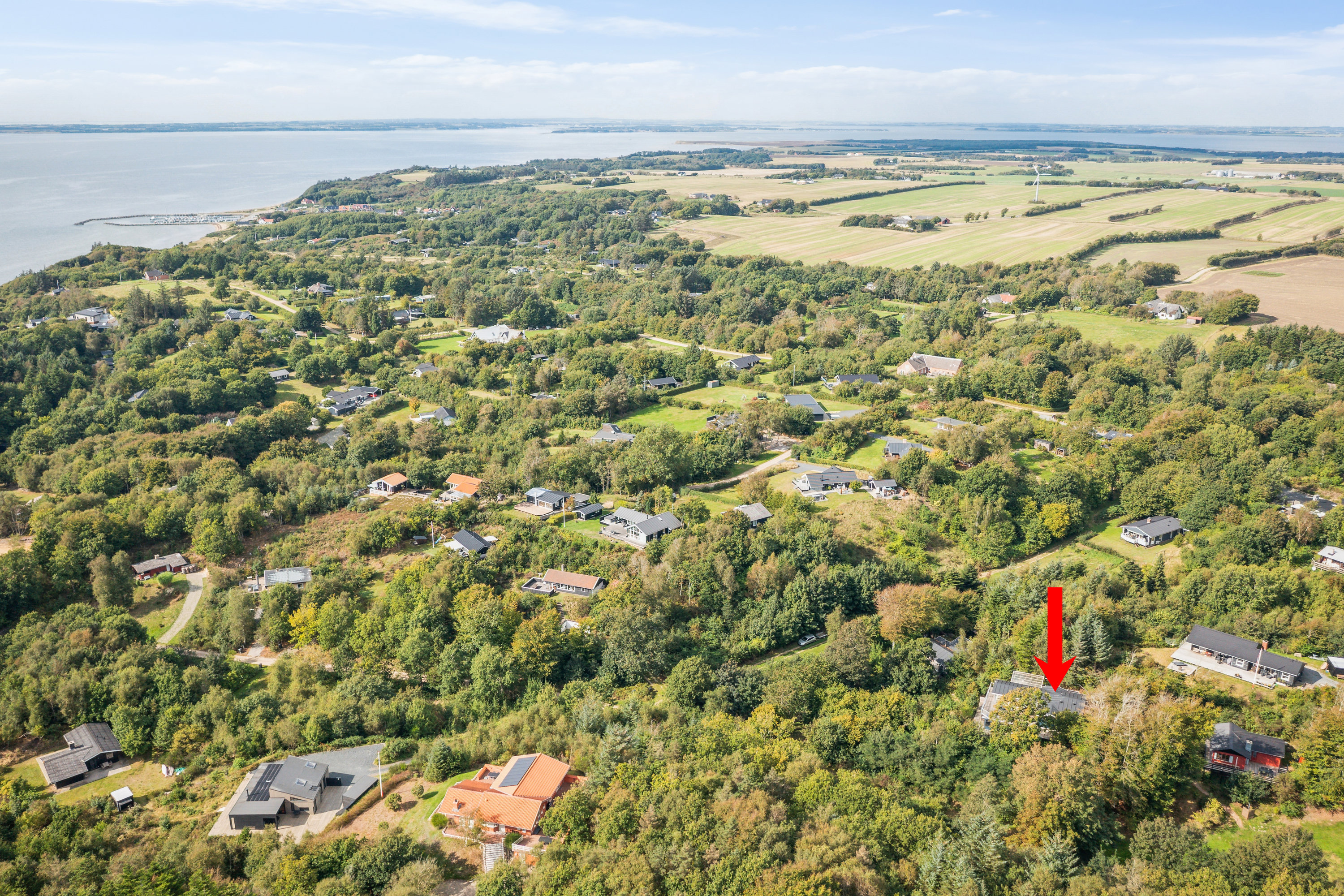 Fremhævet luftfoto billede i fuldskærmstilstand. Billede af Normannsvej 17, Ø Hærup, 7860 Spøttrup