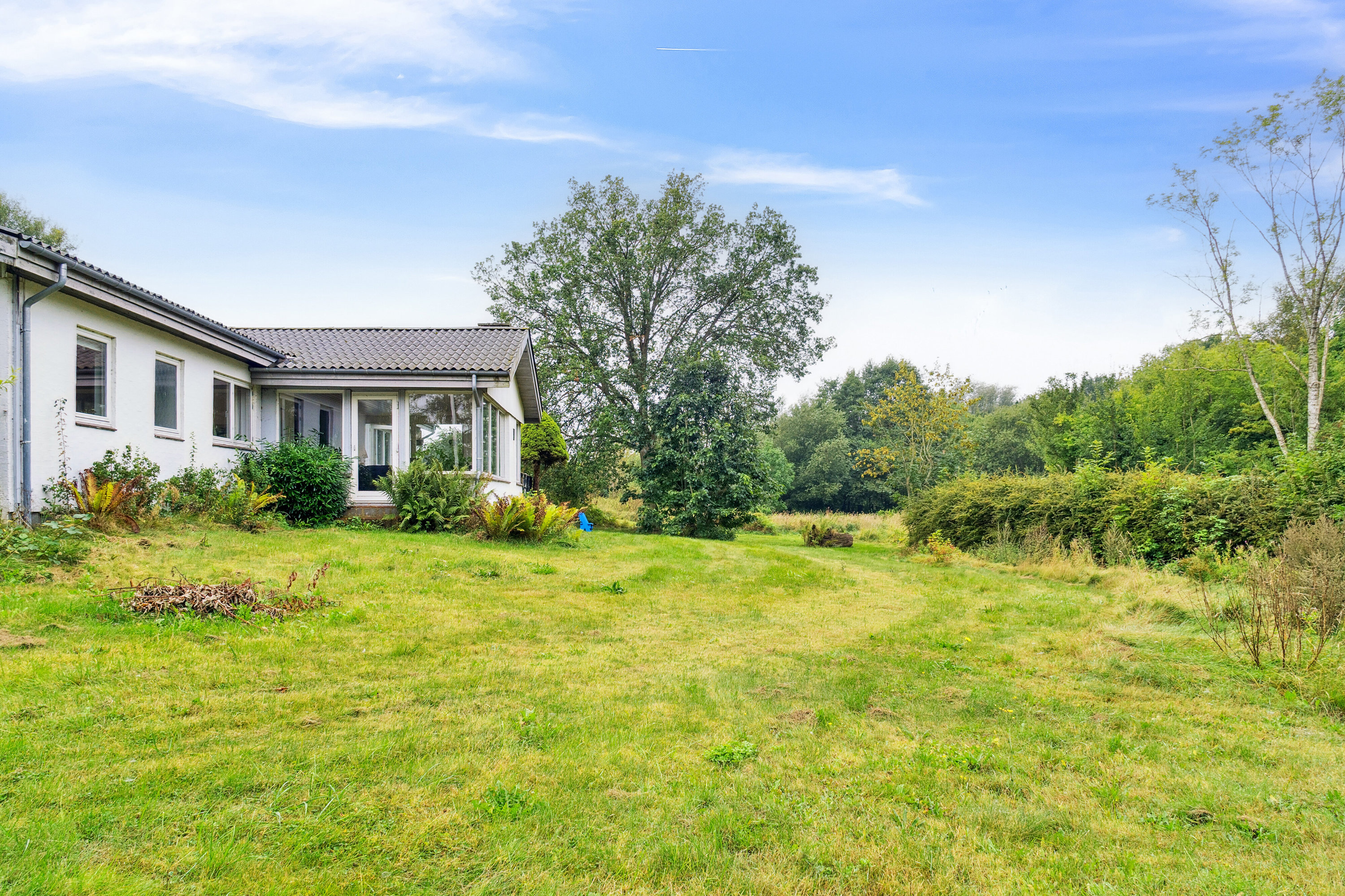 Fremhævet set fra haven billede i fuldskærmstilstand. Billede af Præstemarken 4, Sdr. Jernløse, 4420 Regstrup