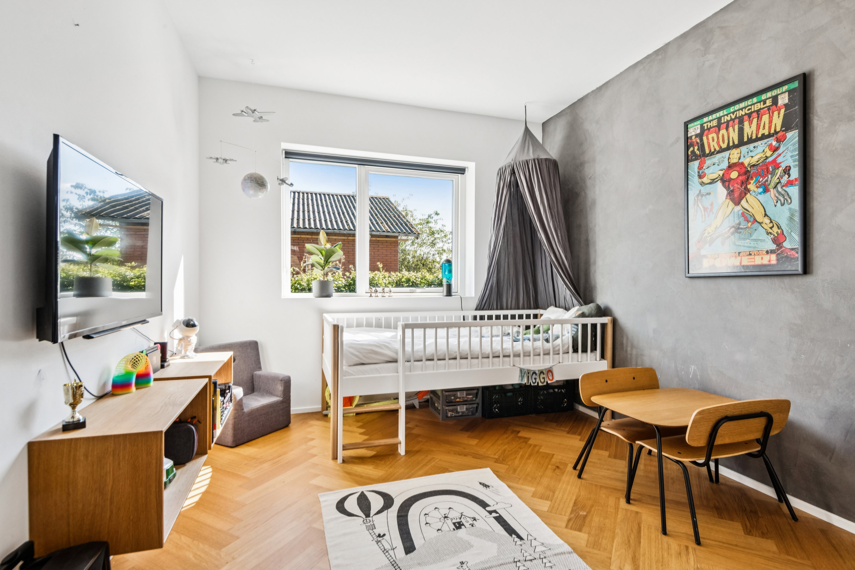 Fremhævet stue billede i fuldskærmstilstand. Billede af Porsborgvej 80, 9530 Støvring