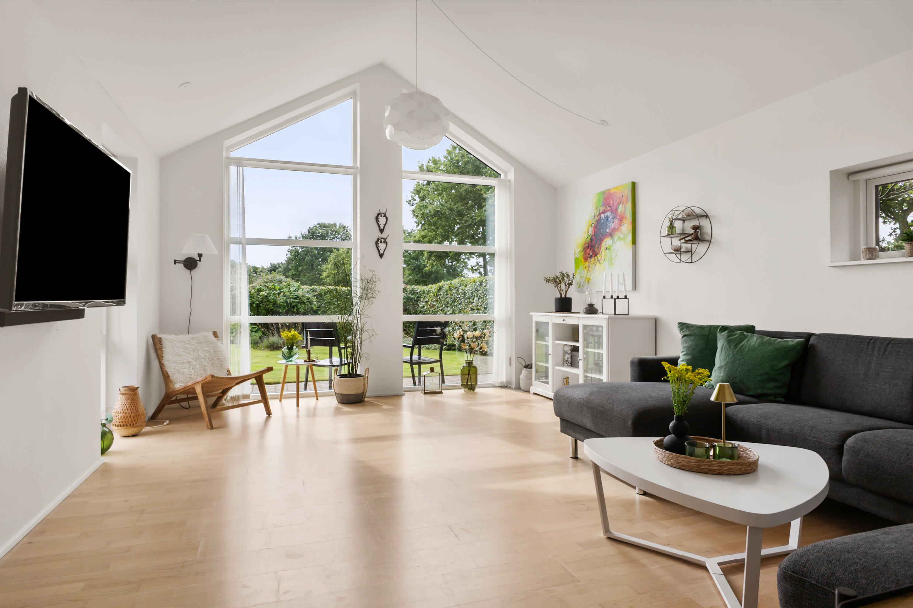 Fremhævet stue billede i fuldskærmstilstand. Billede af Vestervang 65, 6650 Brørup