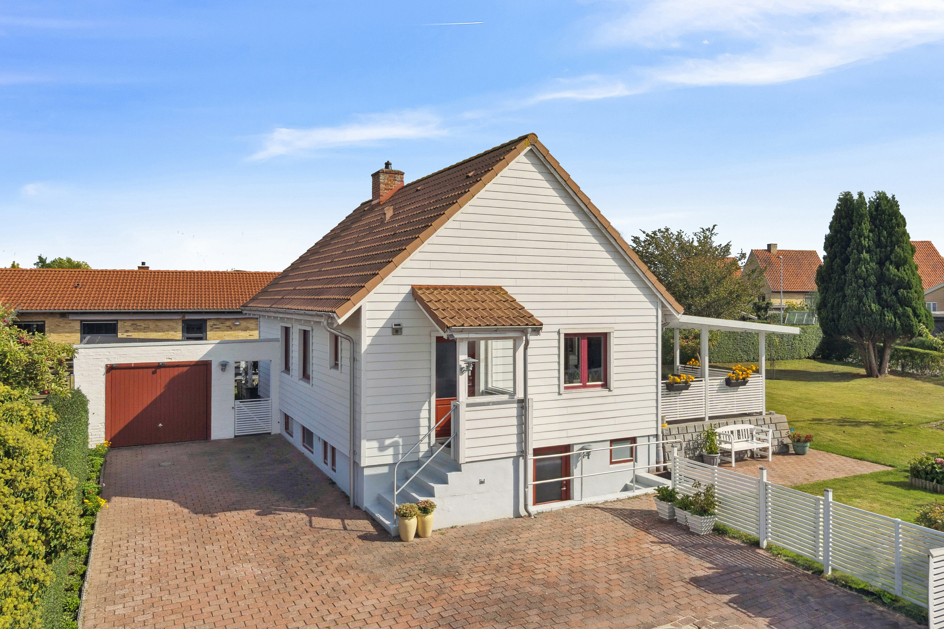 Miniaturebillede 1: set fra vejen. Billede af Bogøvej 11, 4700 Næstved