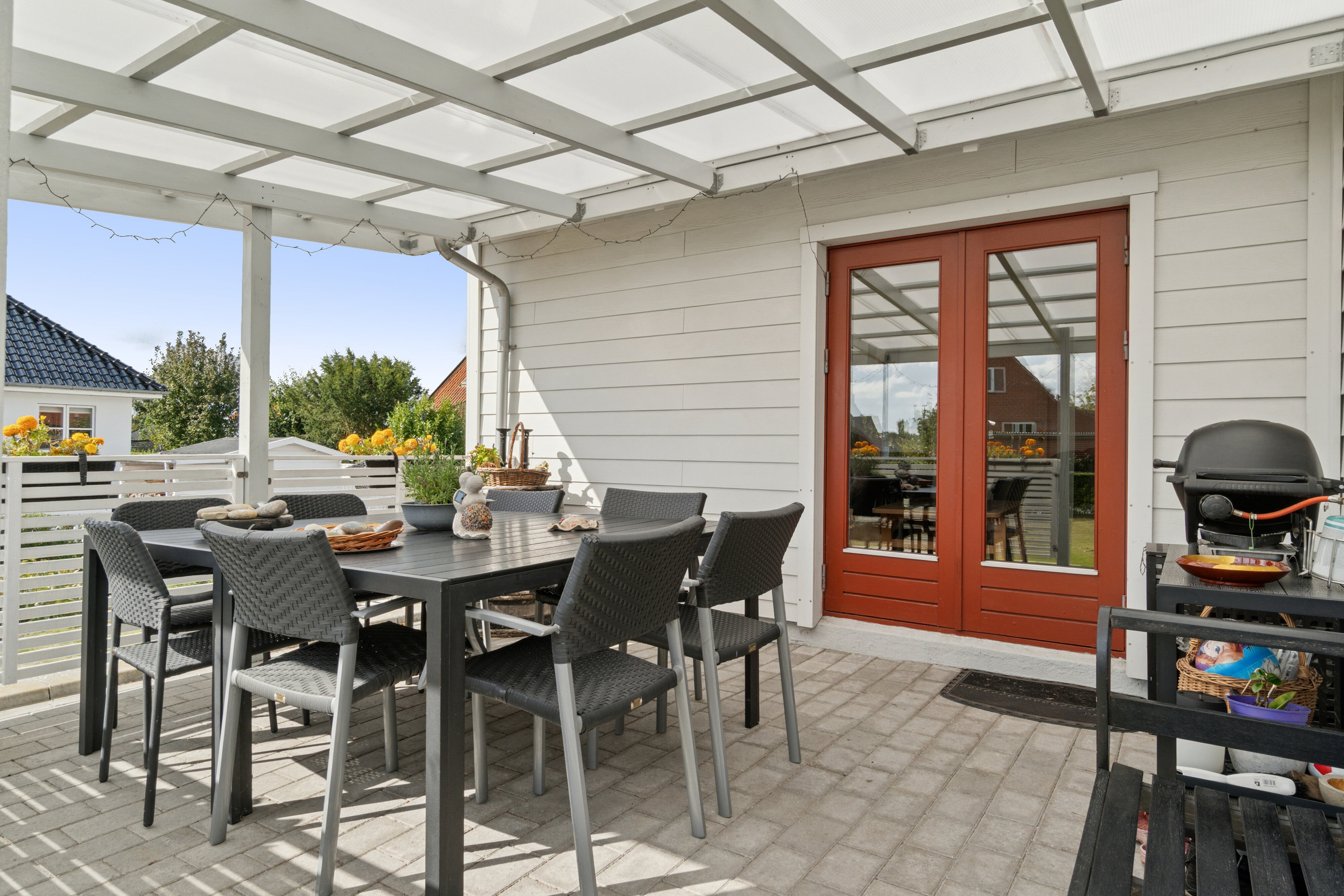 Fremhævet overdækket terrasse  billede i fuldskærmstilstand. Billede af Bogøvej 11, 4700 Næstved