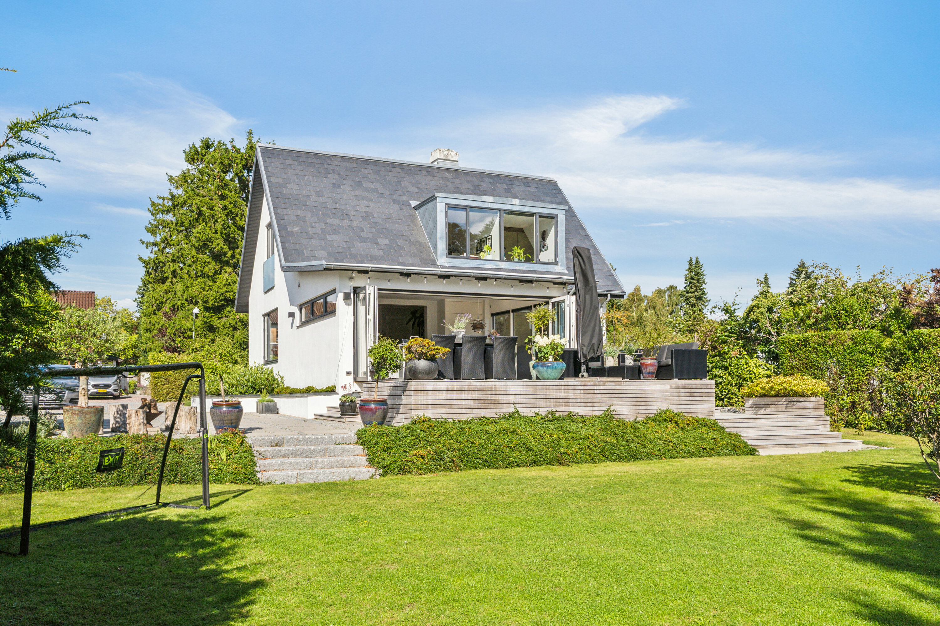 Fremhævet set fra haven billede i fuldskærmstilstand. Billede af Ved Fortunen 8, 2800 Kongens Lyngby