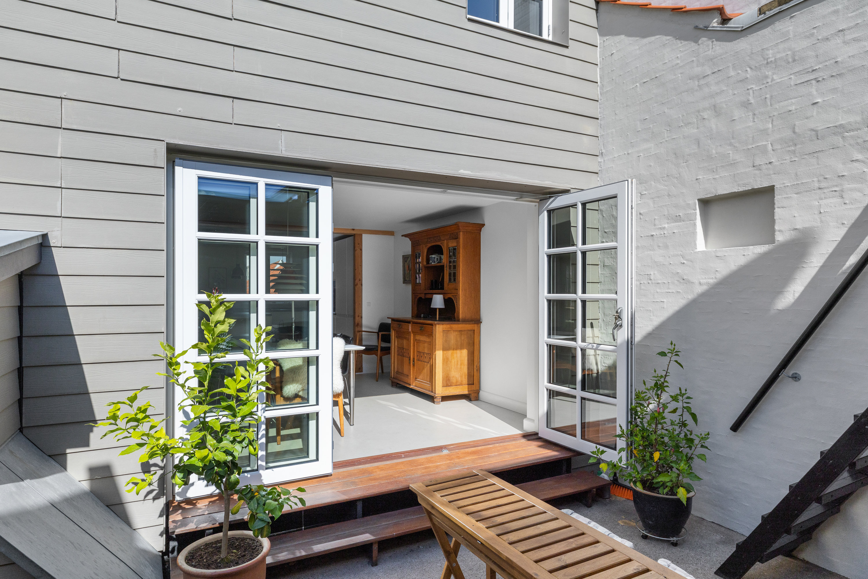 Fremhævet overdækket terrasse billede i fuldskærmstilstand. Billede af Østergade 26B, 5600 Faaborg