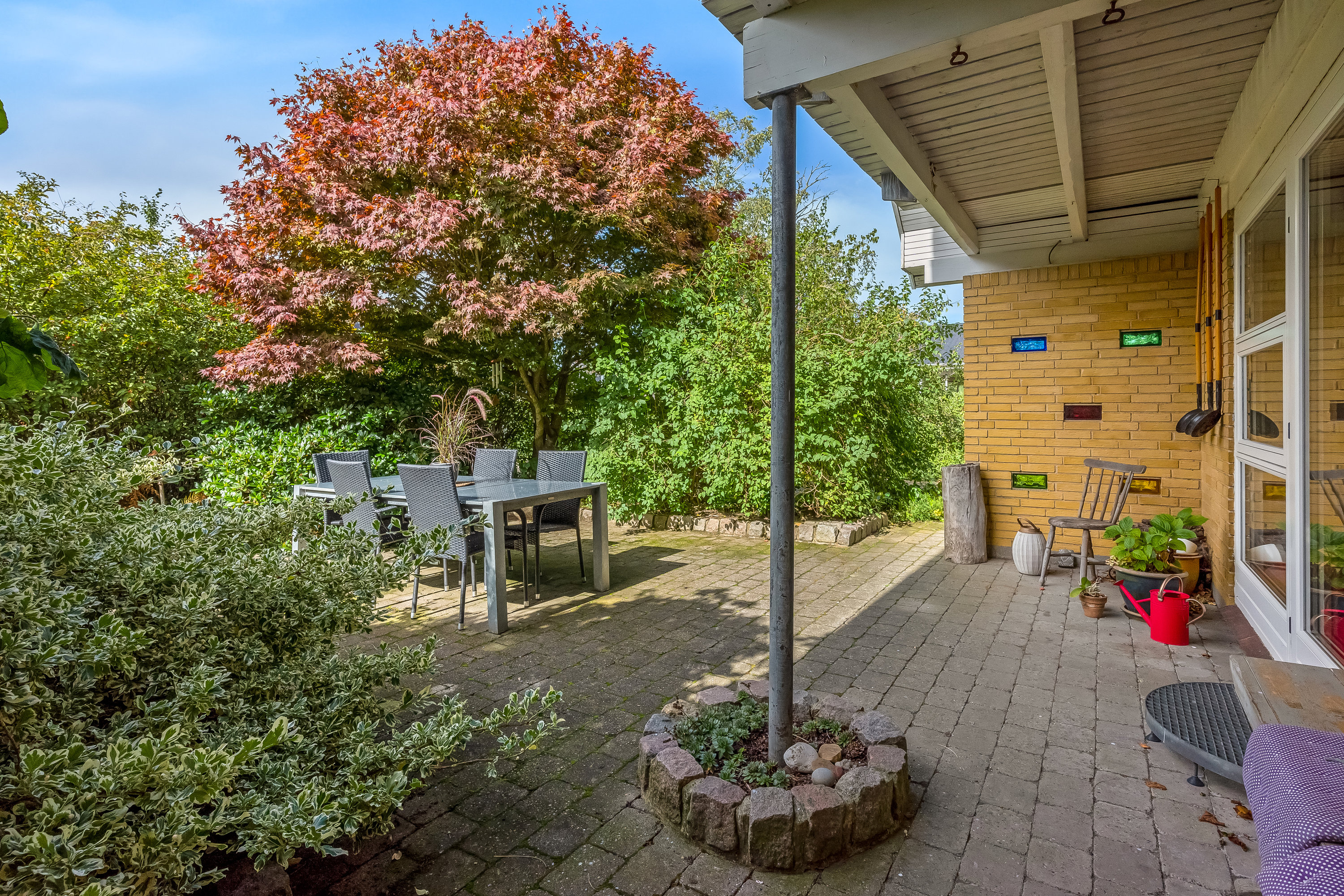 Fremhævet terrasse billede i fuldskærmstilstand. Billede af Elkjærvej 101, Mejrup, 7500 Holstebro