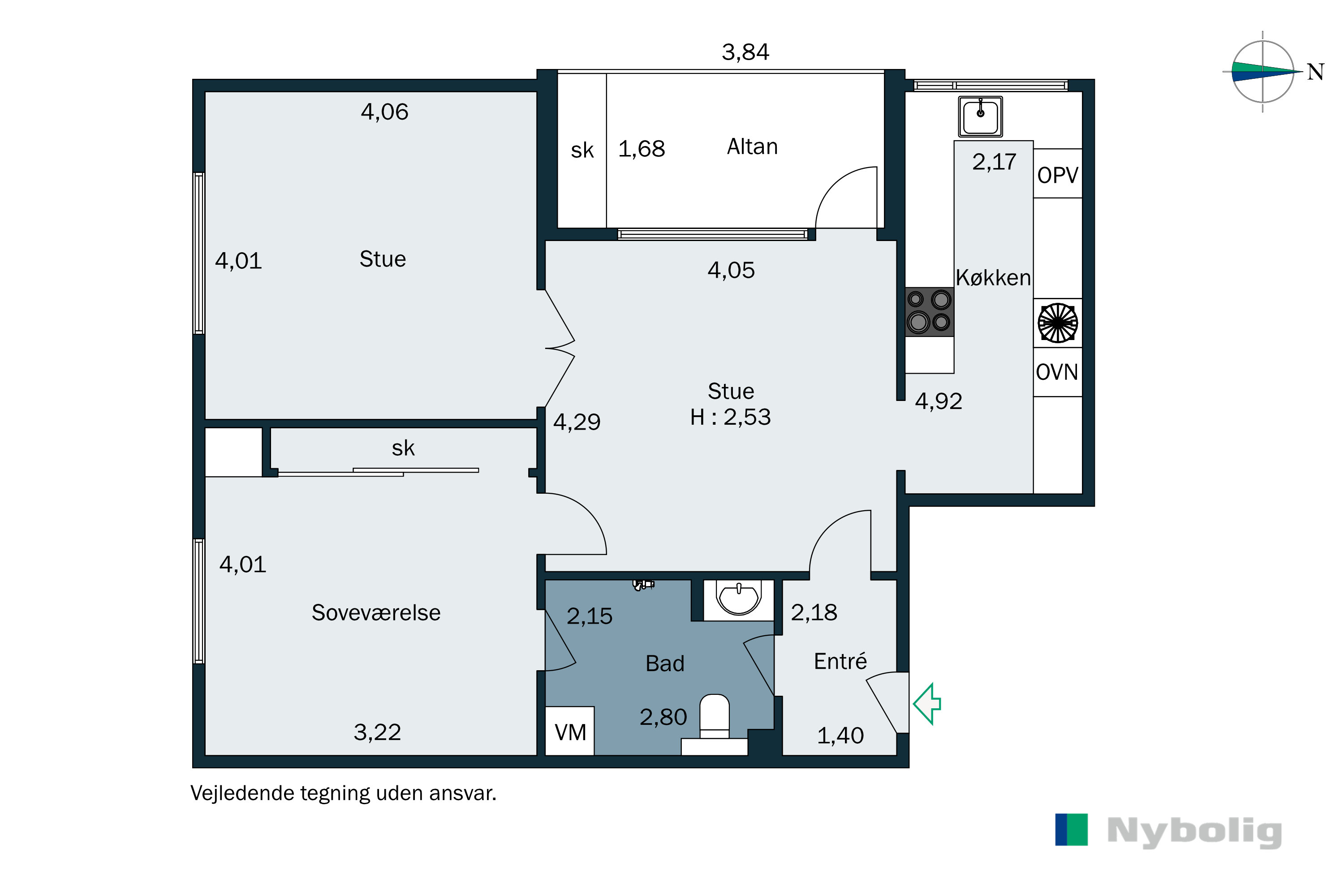 Plantegninger billede af Margrethevej 5B, st.. th., 2900 Hellerup