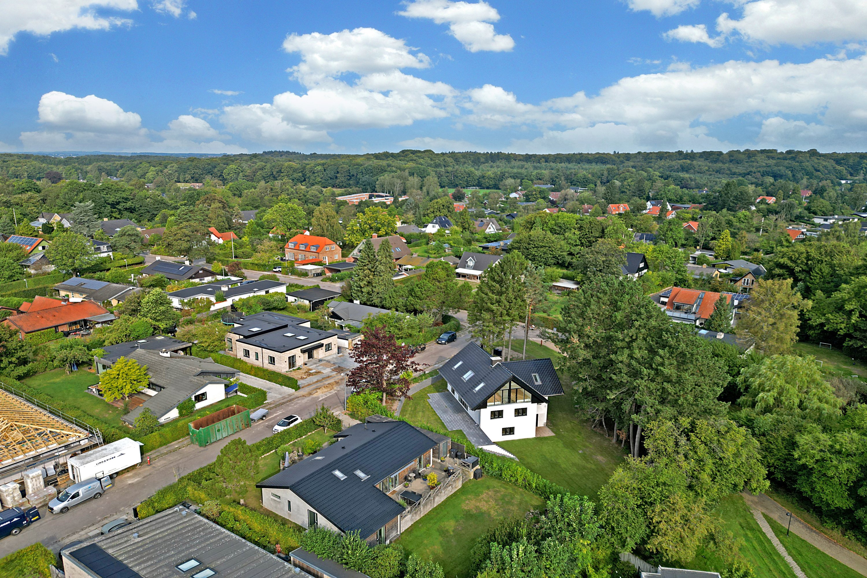 Fremhævet luftfoto billede i fuldskærmstilstand. Billede af Pilehaven 3, Hareskov, 3500 Værløse