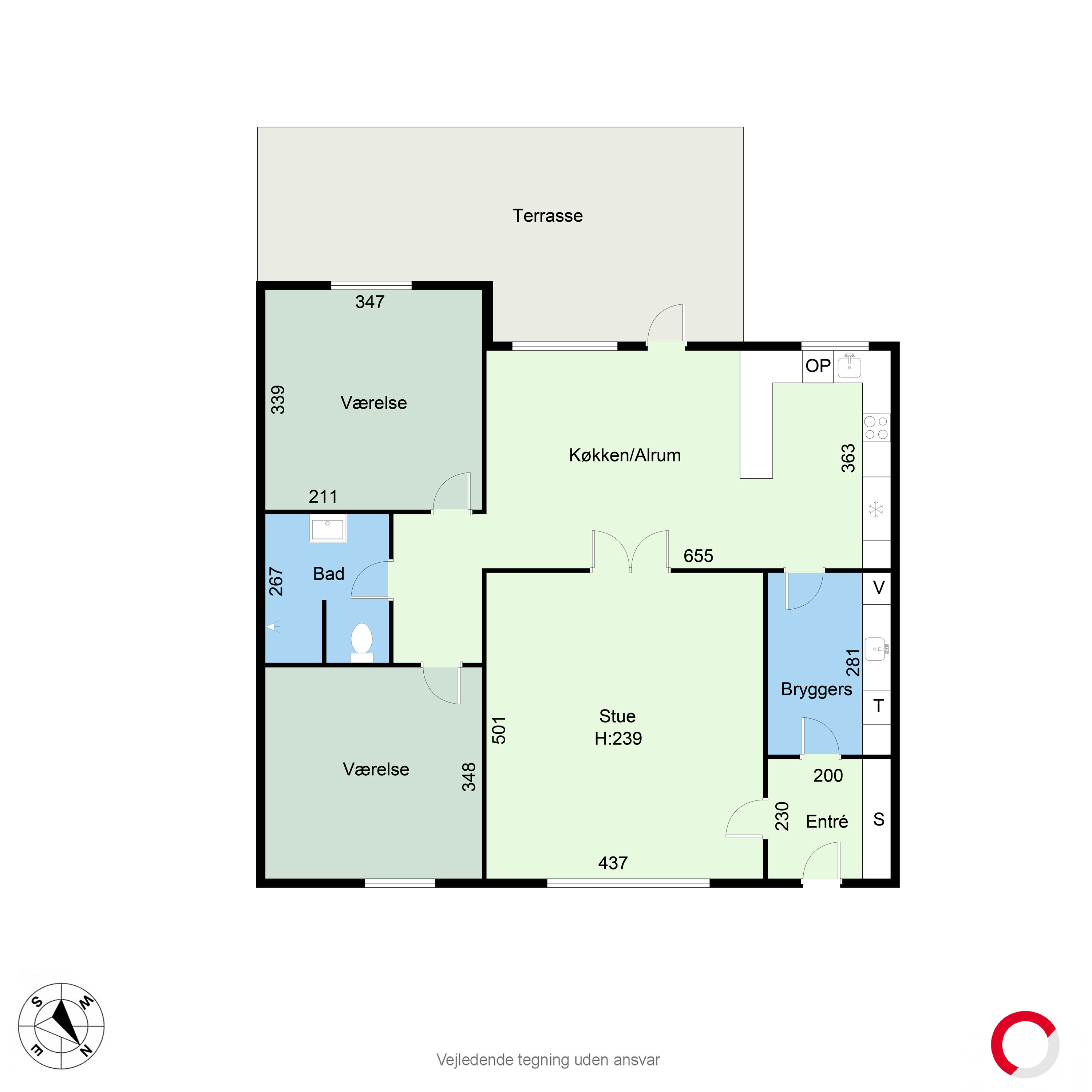 Plantegninger billede af Langørvej 97, 8381 Tilst