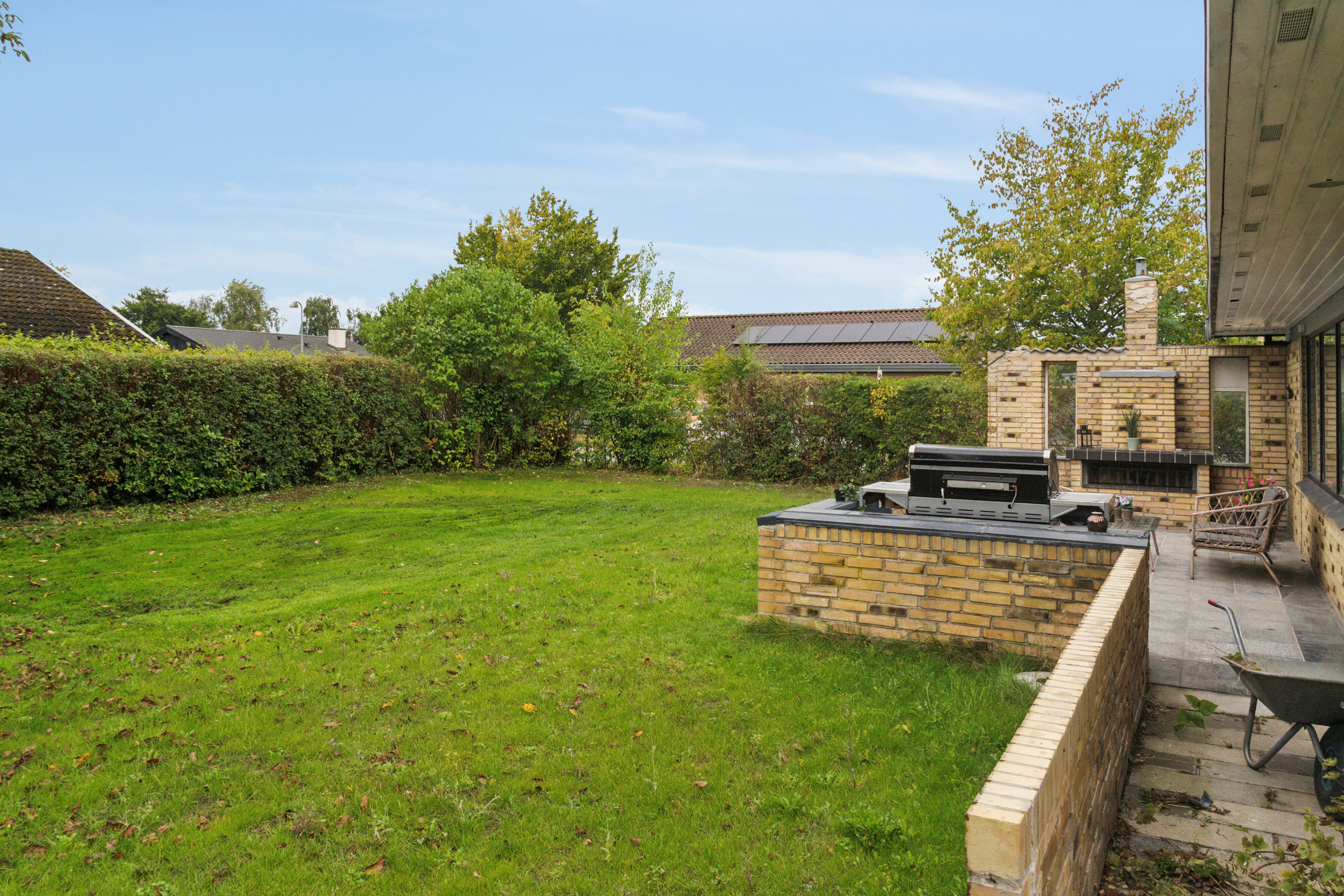 Fremhævet set fra haven billede i fuldskærmstilstand. Billede af Bovelgårdsvej 1, Gershøj, 4070 Kirke Hyllinge