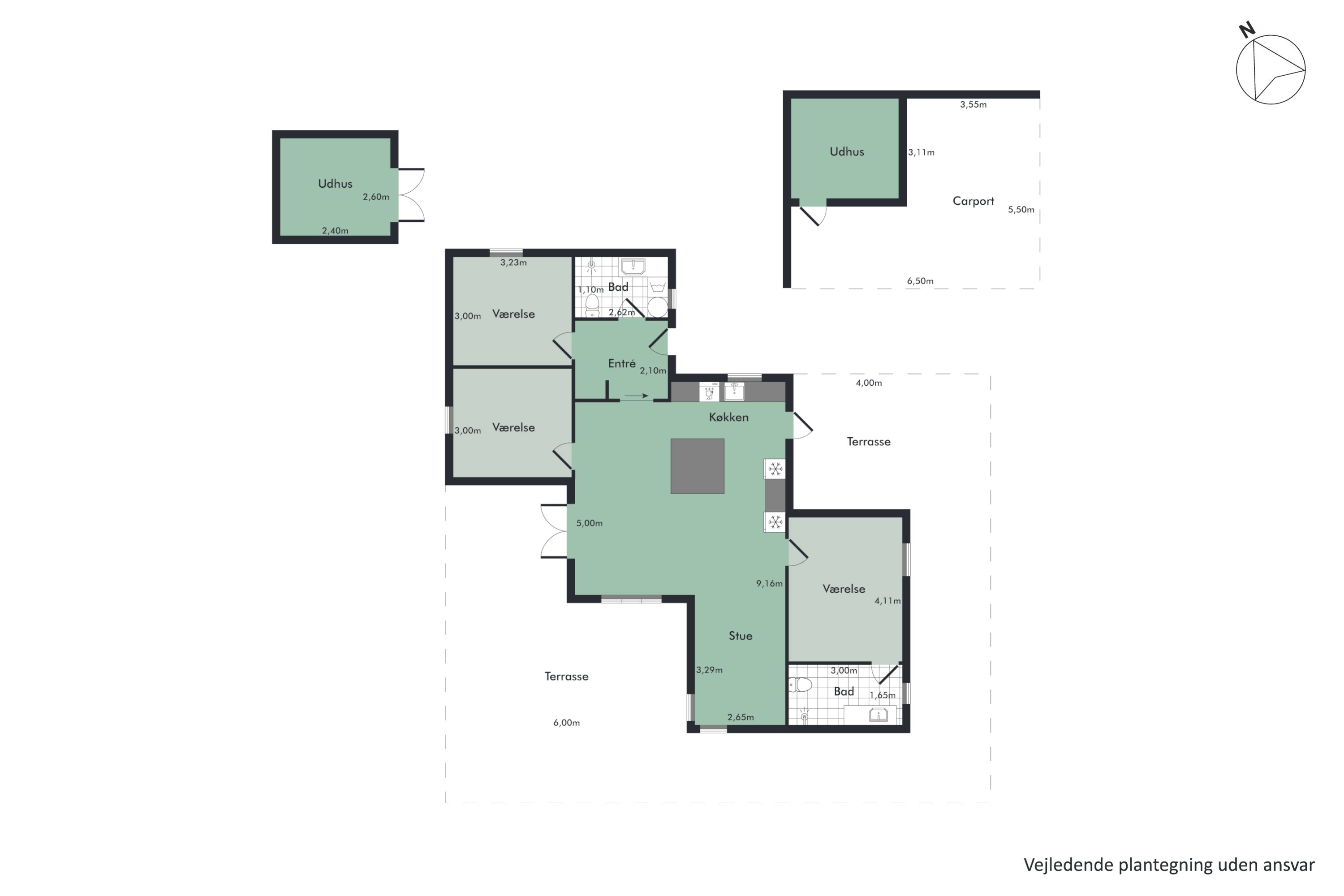 Plantegninger billede af Rødkløvervej 17, Hou, 9370 Hals