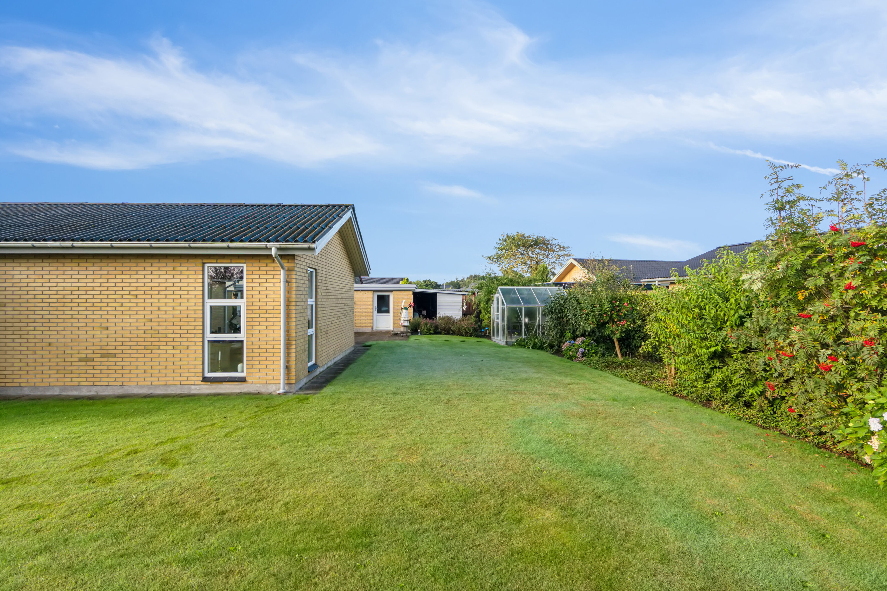 Fremhævet set fra haven billede i fuldskærmstilstand. Billede af Markvænget 6C, Tingstrup, 7700 Thisted