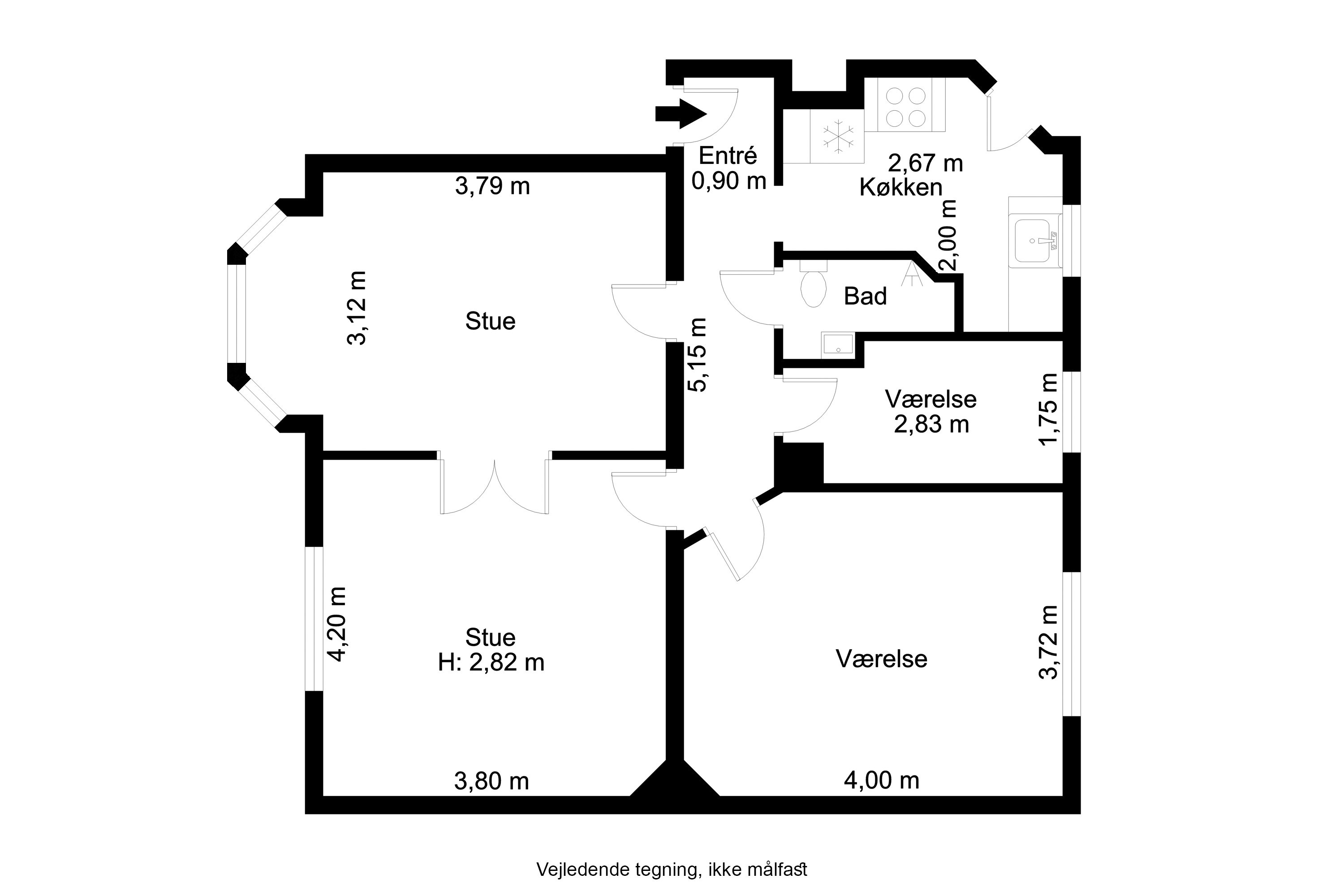 Plantegninger billede af Amagerbrogade 125, 1. th., 2300 København S