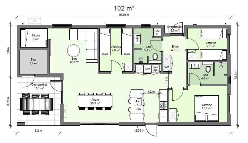 Plantegninger billede af Fjorddalen 7, Hjarbæk, 8831 Løgstrup