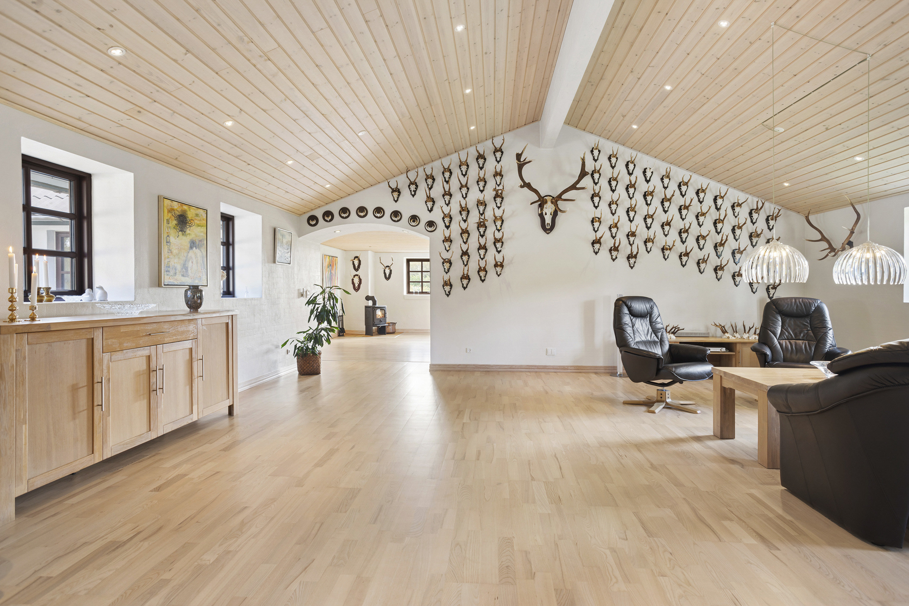 Fremhævet stue billede i fuldskærmstilstand. Billede af Solsbækvej 276, Lyngså, 9300 Sæby