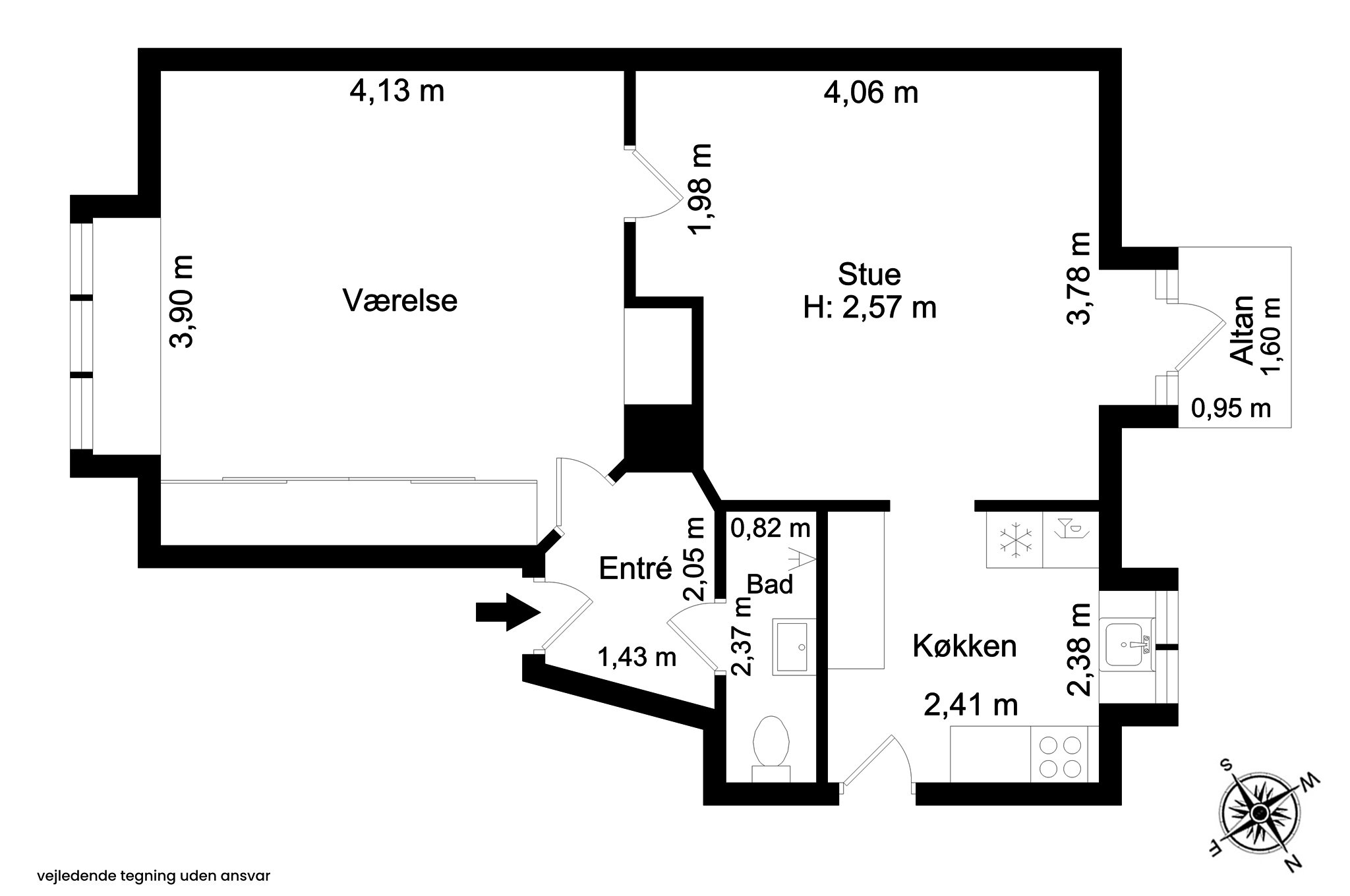 Plantegninger billede af Slangerupgade 14B, 2. tv., 3400 Hillerød