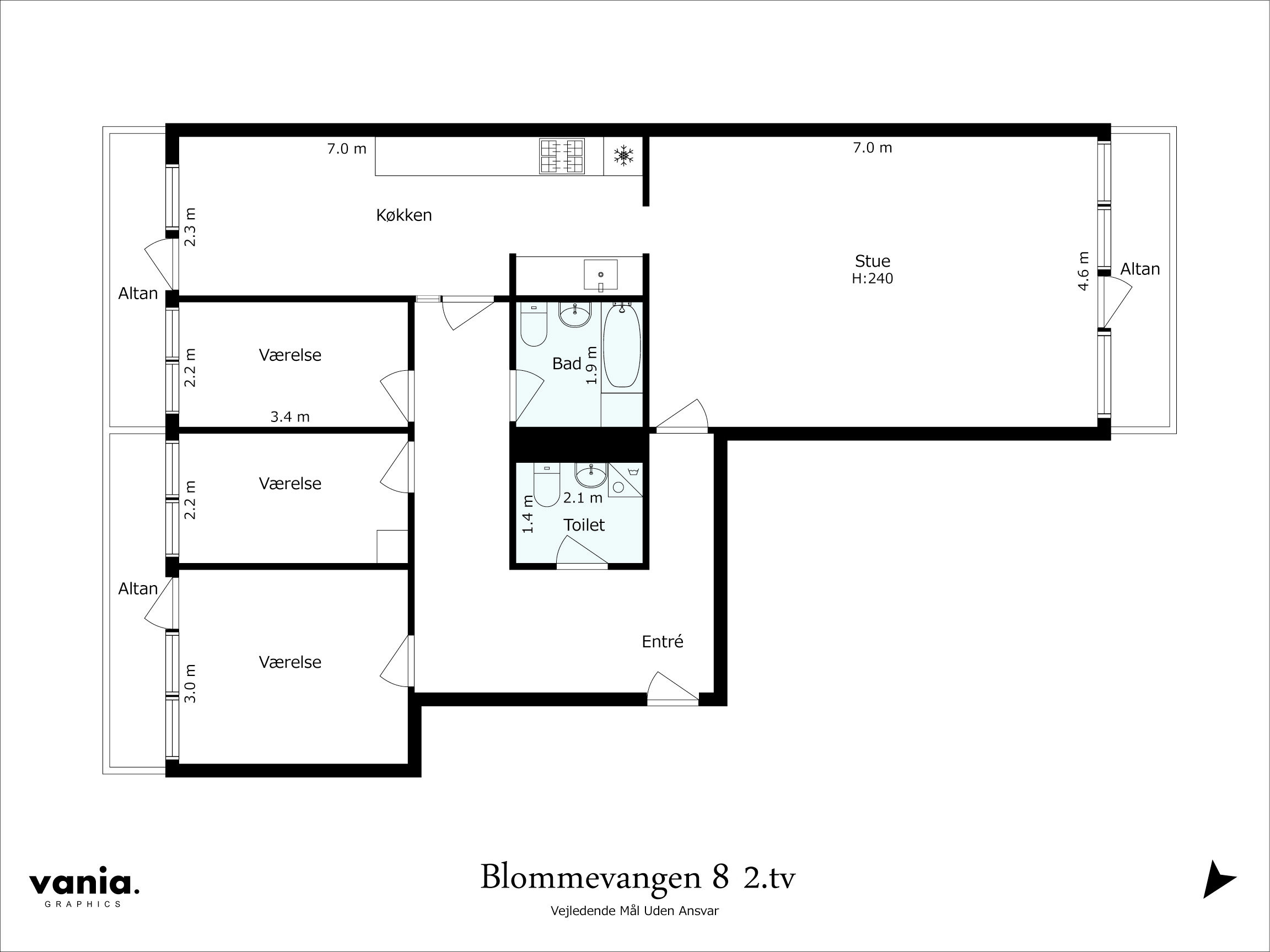 Plantegninger billede af Blommevangen 8, 2. tv., Smørumnedre, 2765 Smørum