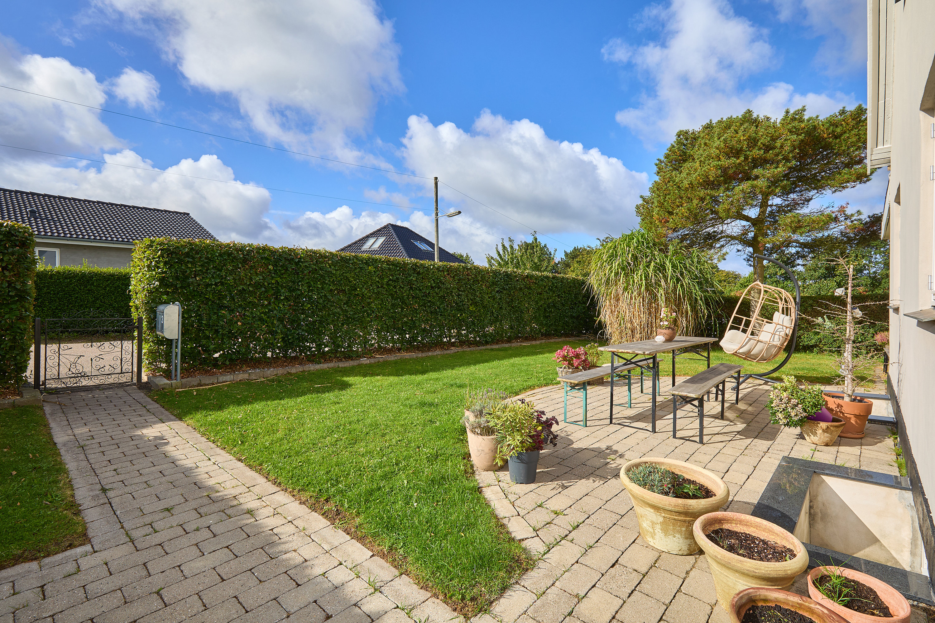 Fremhævet terrasse billede i fuldskærmstilstand. Billede af Nellerupgårds Alle 3, 3250 Gilleleje