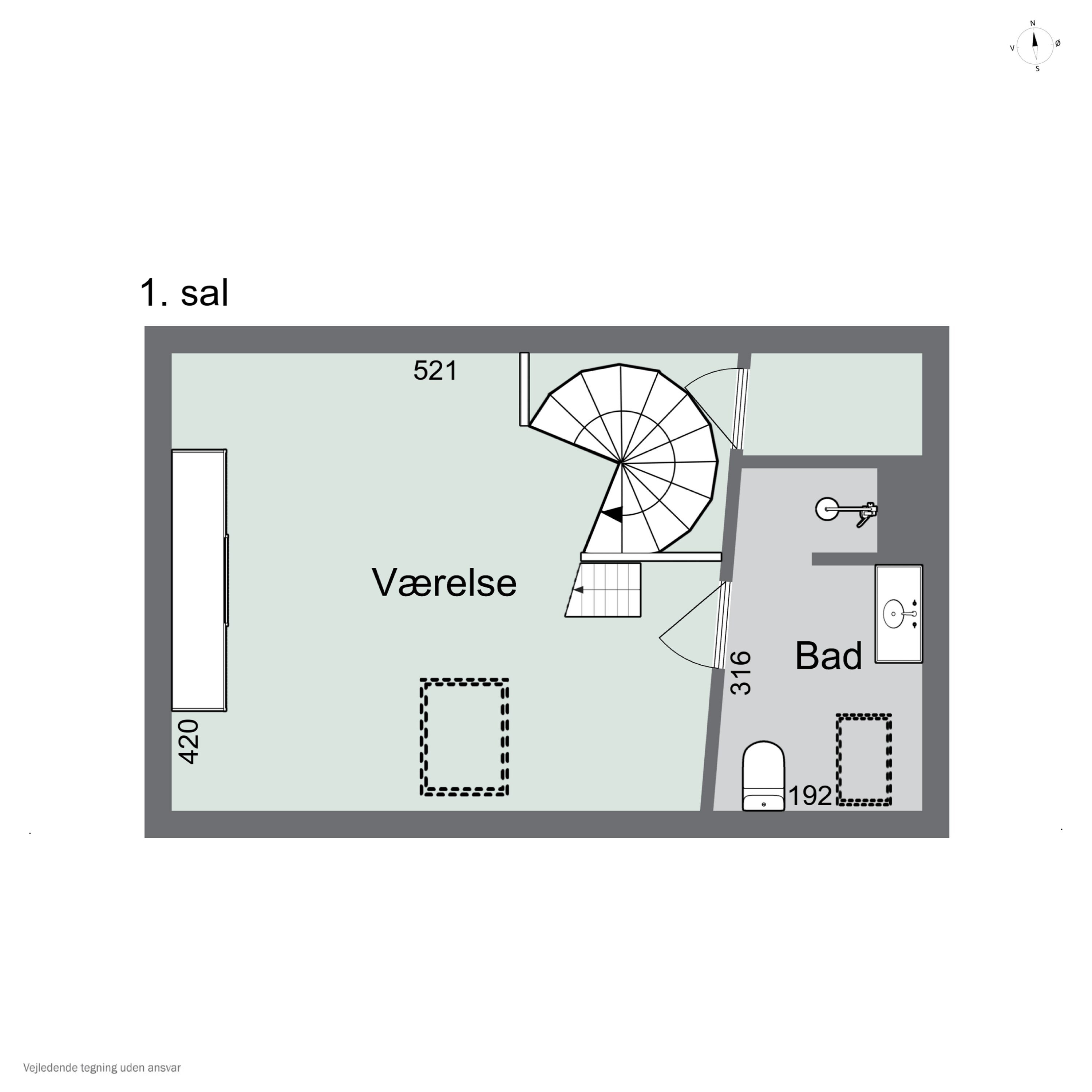 Plantegninger billede af Nedergade 40, 1. tv., 5000 Odense C