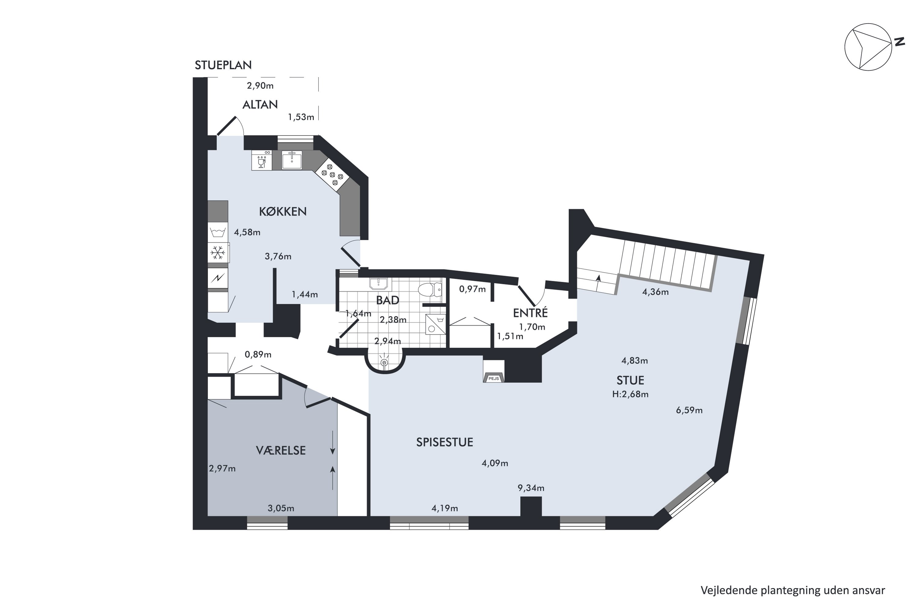 Plantegninger billede af Bülowsvej 5C, 4. th., 1870 Frederiksberg C