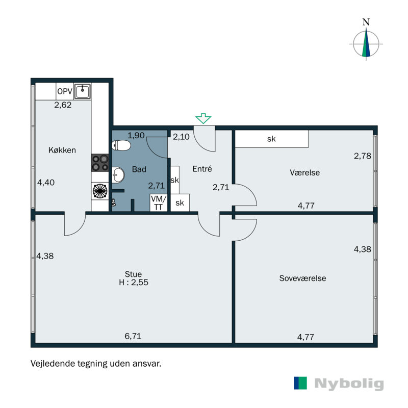 Plantegninger billede af Jægersborg Alle 247, st.. tv., 2820 Gentofte
