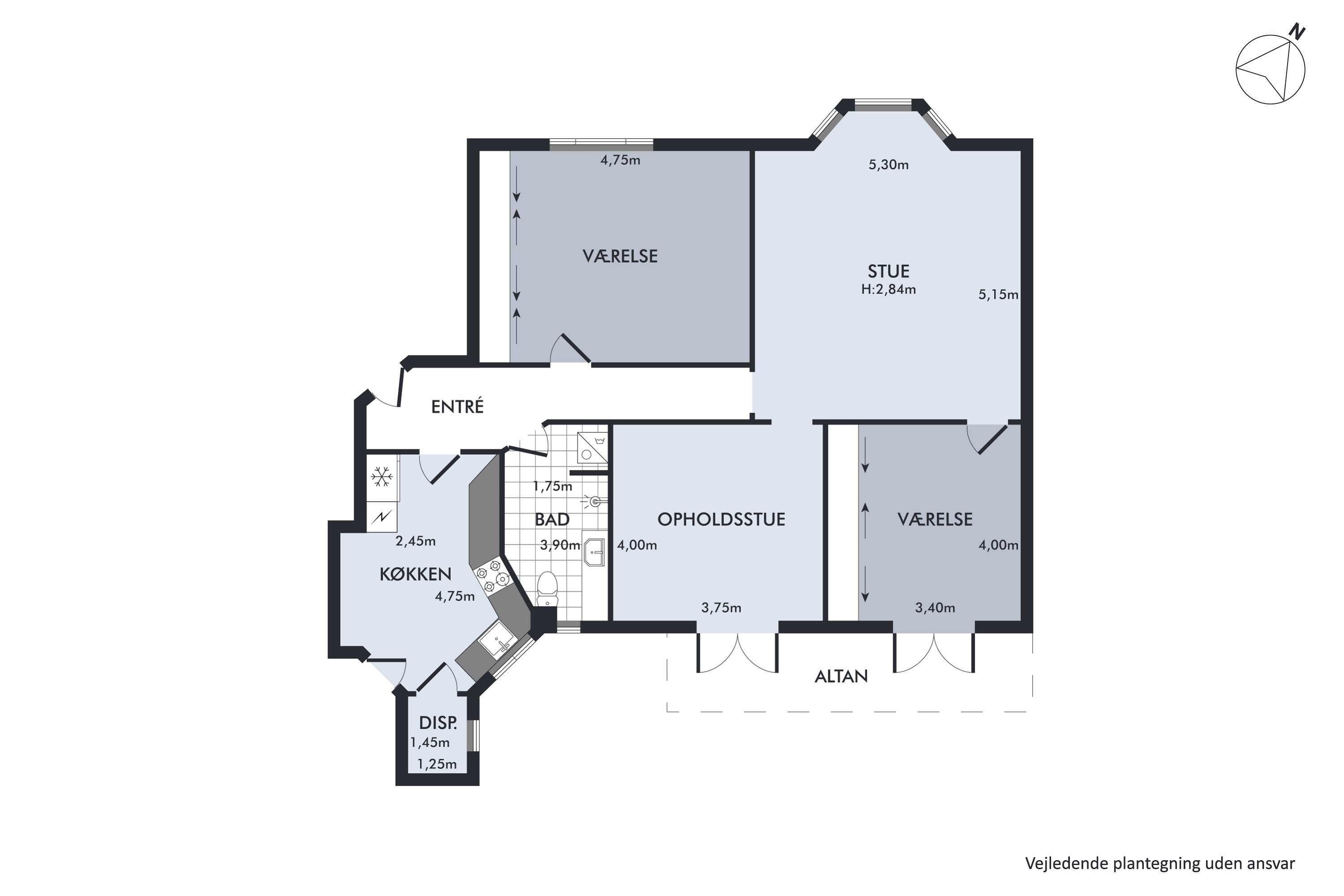 Plantegninger billede af Lille Voldgade 5, 1. tv., 8900 Randers C