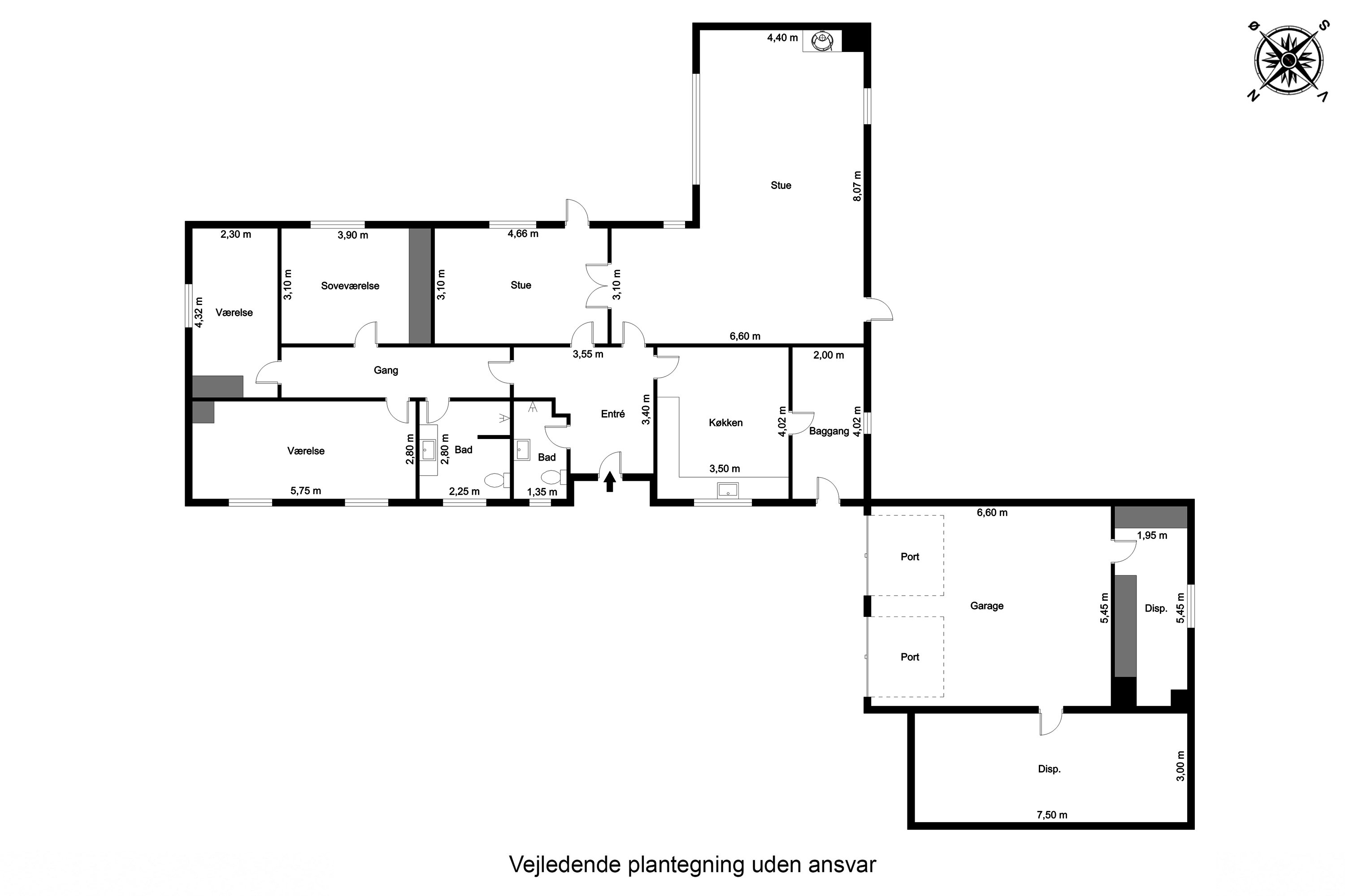 Plantegninger billede af Agervej 7, Sandvad, 7300 Jelling