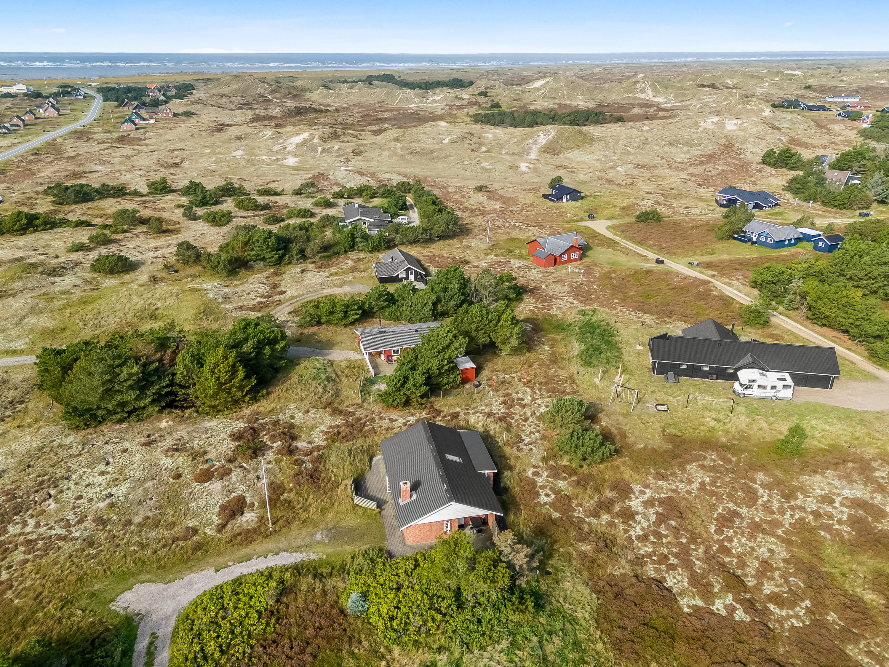 Fremhævet luftfoto billede i fuldskærmstilstand. Billede af Vestermarken 6, Sønderho, 6720 Fanø