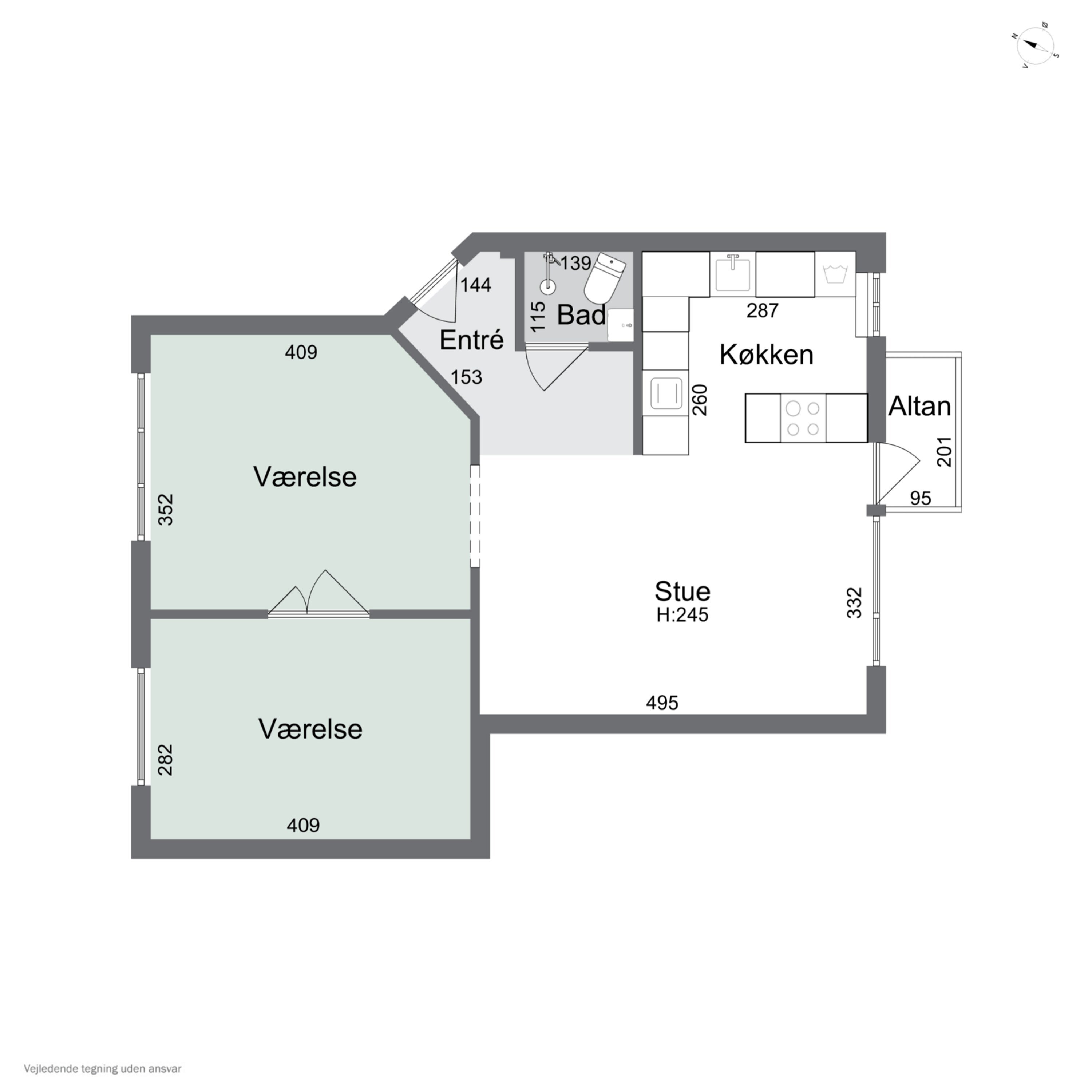 Plantegninger billede af Roskildevej 285, 2. th., 2610 Rødovre