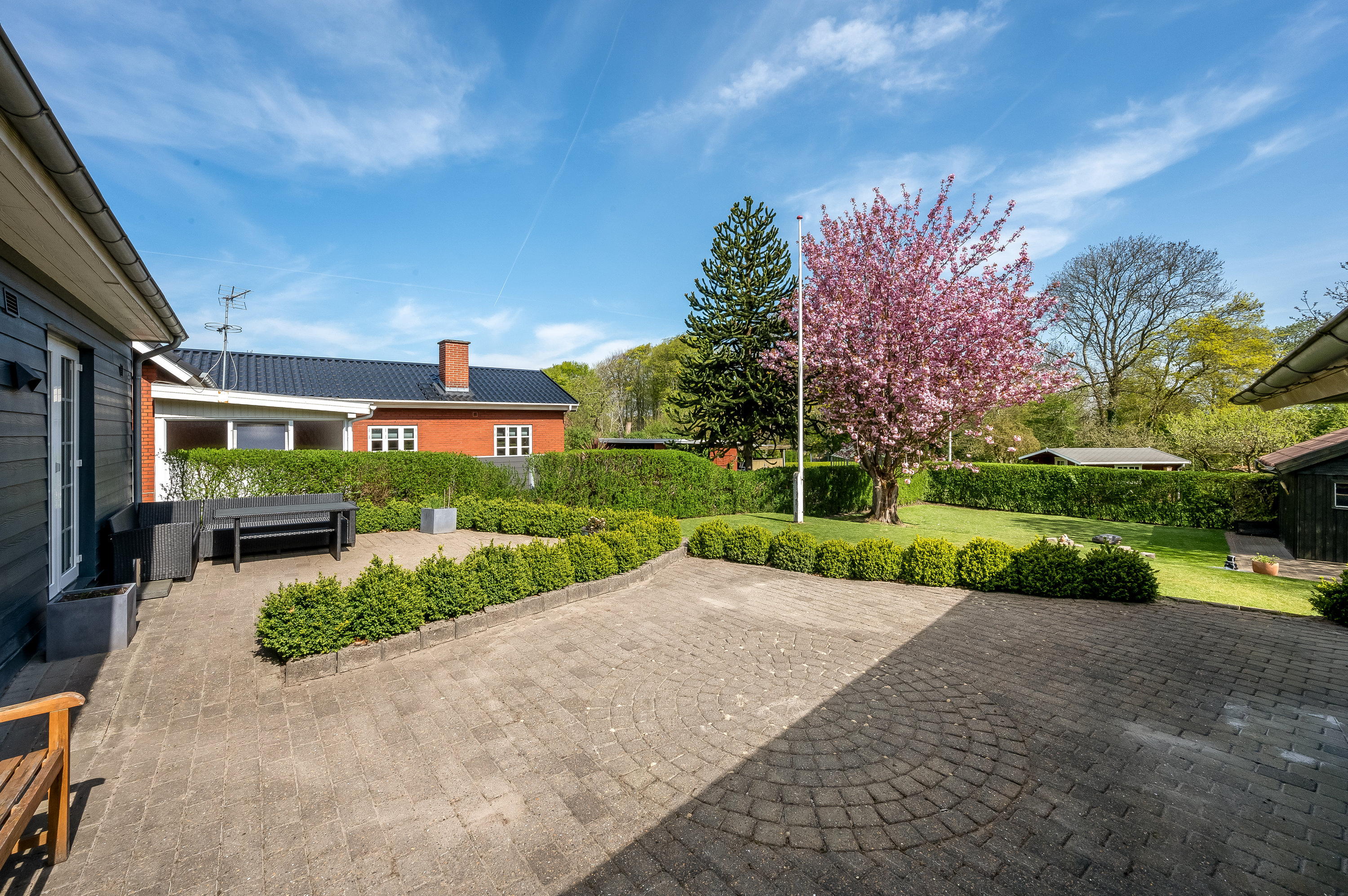 Fremhævet have/terrasse billede i fuldskærmstilstand. Billede af Langgade 17, Kvong, 6800 Varde