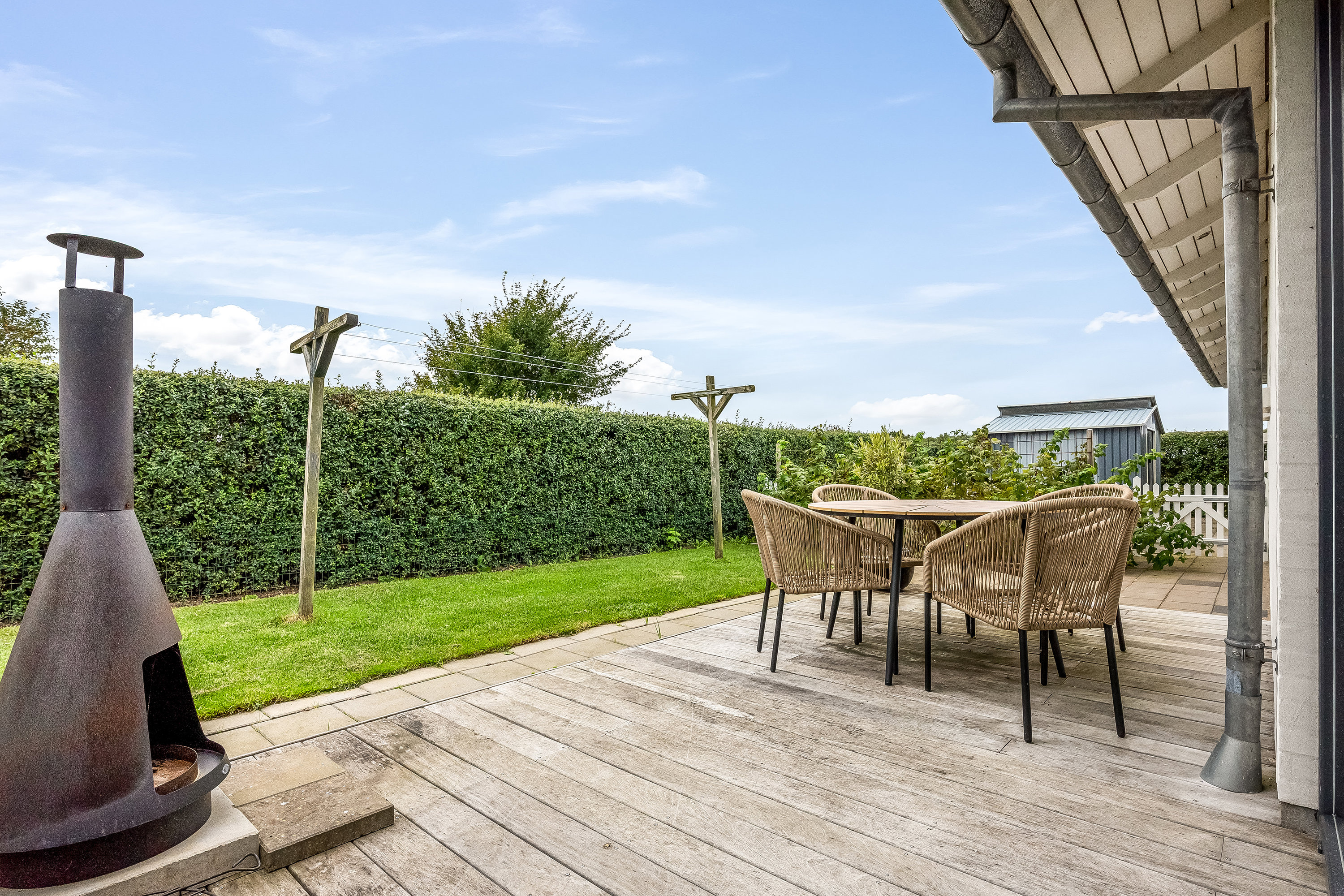 Fremhævet terrasse billede i fuldskærmstilstand. Billede af Højgårdsparken 55, 7560 Hjerm