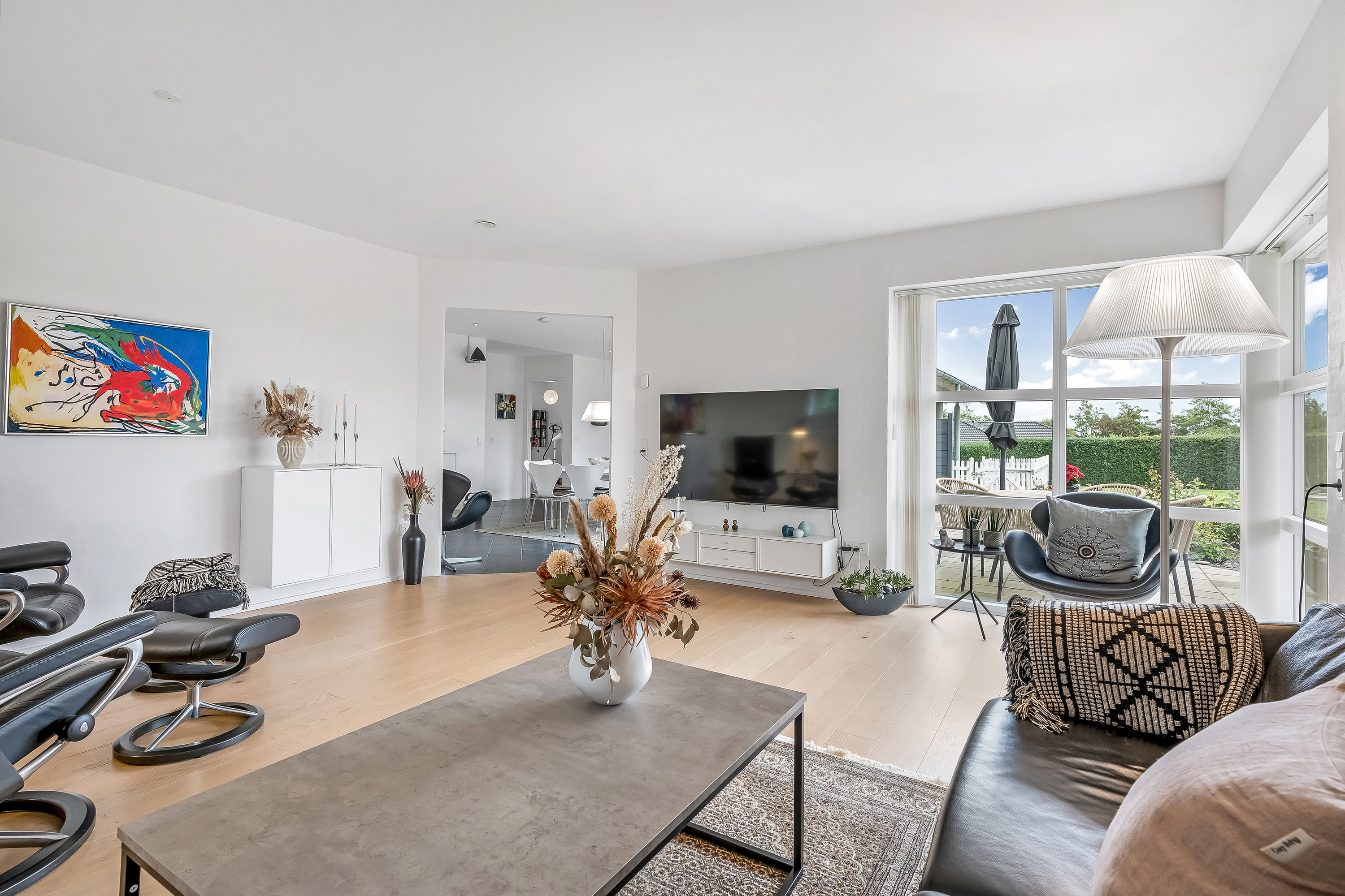 Fremhævet stue billede i fuldskærmstilstand. Billede af Højgårdsparken 55, 7560 Hjerm