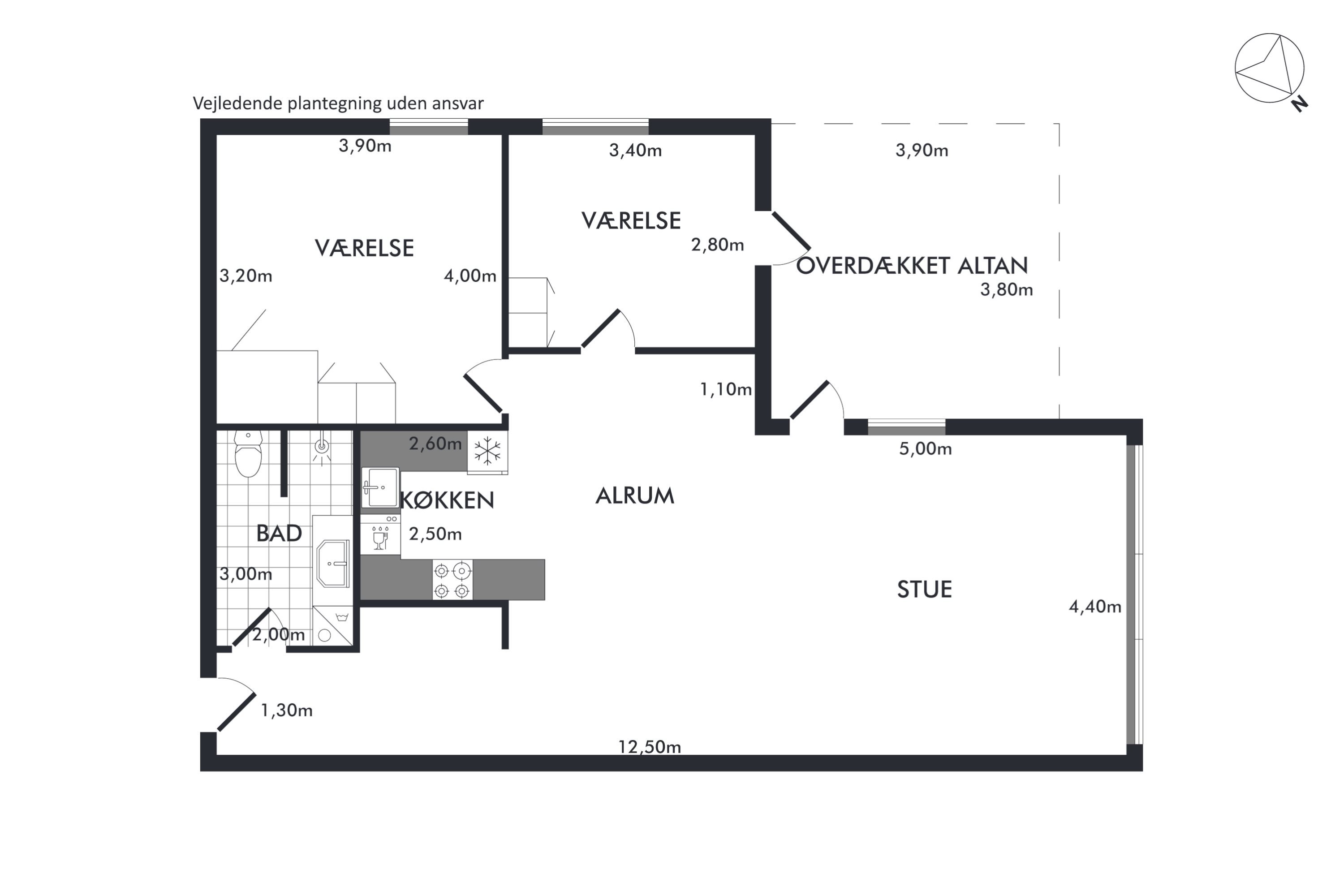 Plantegninger billede af Kridtsløjfen 21, 1. 2., 9000 Aalborg