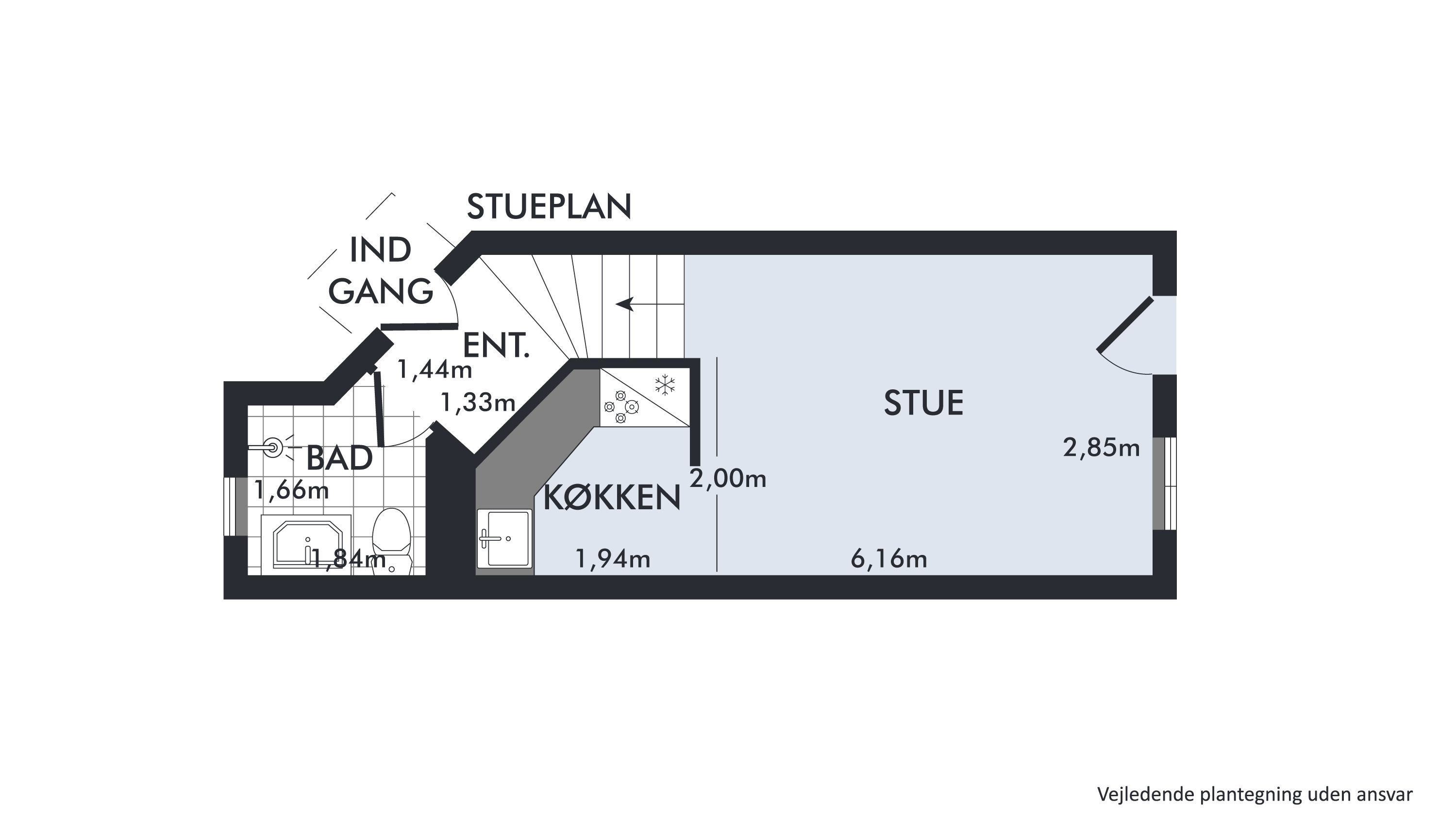 Plantegninger billede af Nørregade 63E, 1. th., 8300 Odder