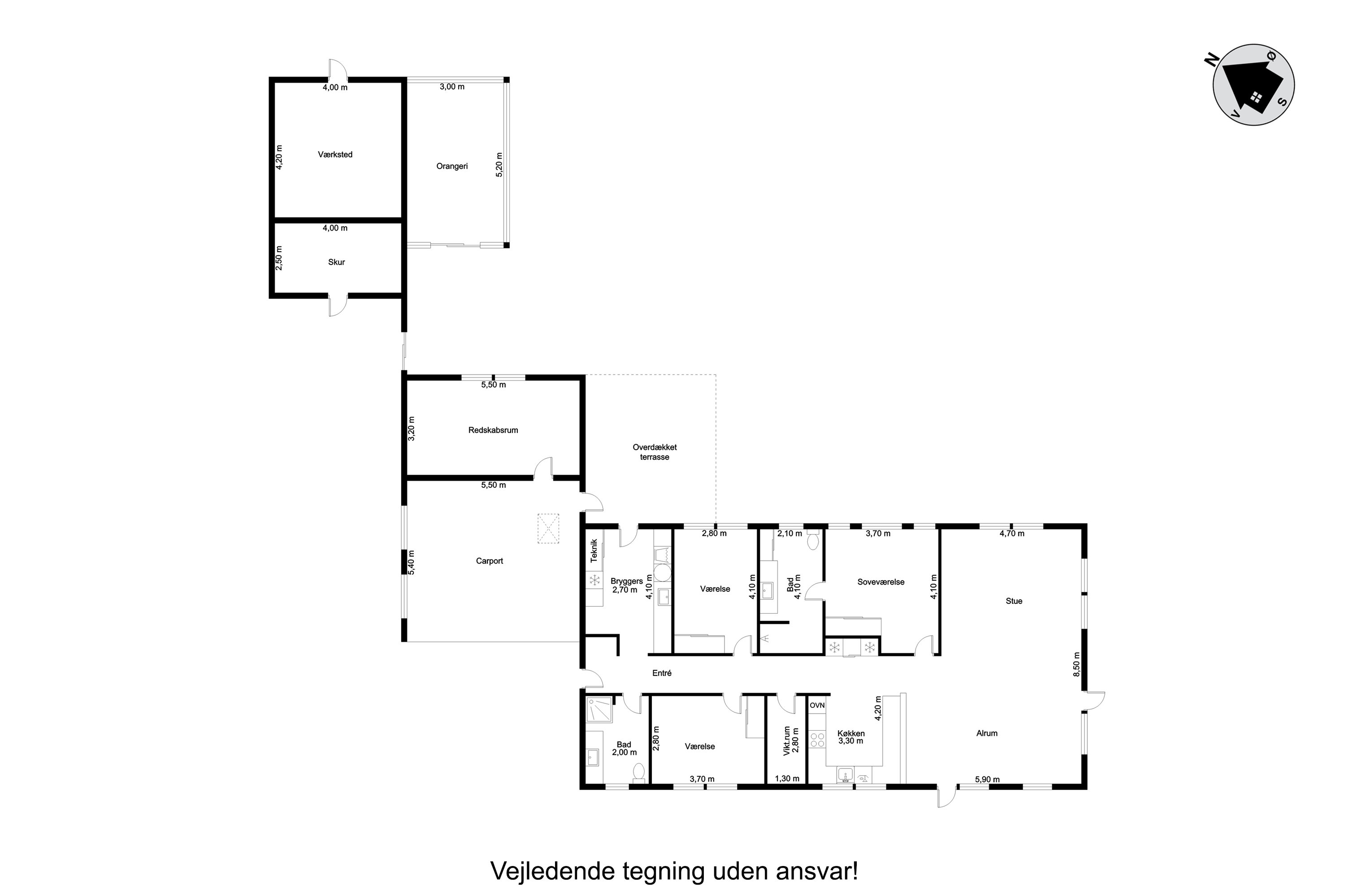 Plantegninger billede af Midtengvej 3, Ll Emmerske, 6270 Tønder