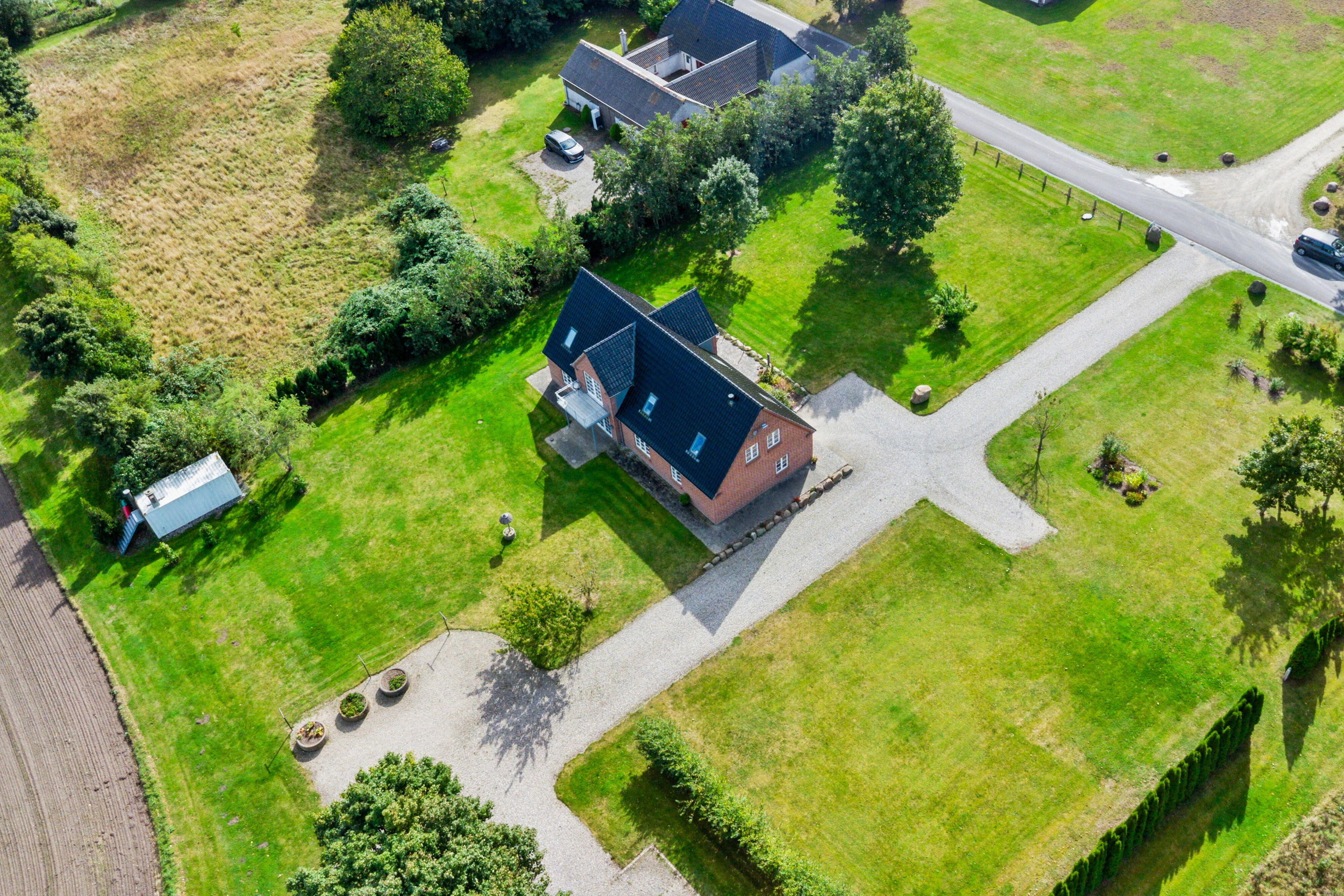 Fremhævet luftfoto billede i fuldskærmstilstand. Billede af P Hansens Gyden 17, Gyngstrup Mark, 5450 Otterup