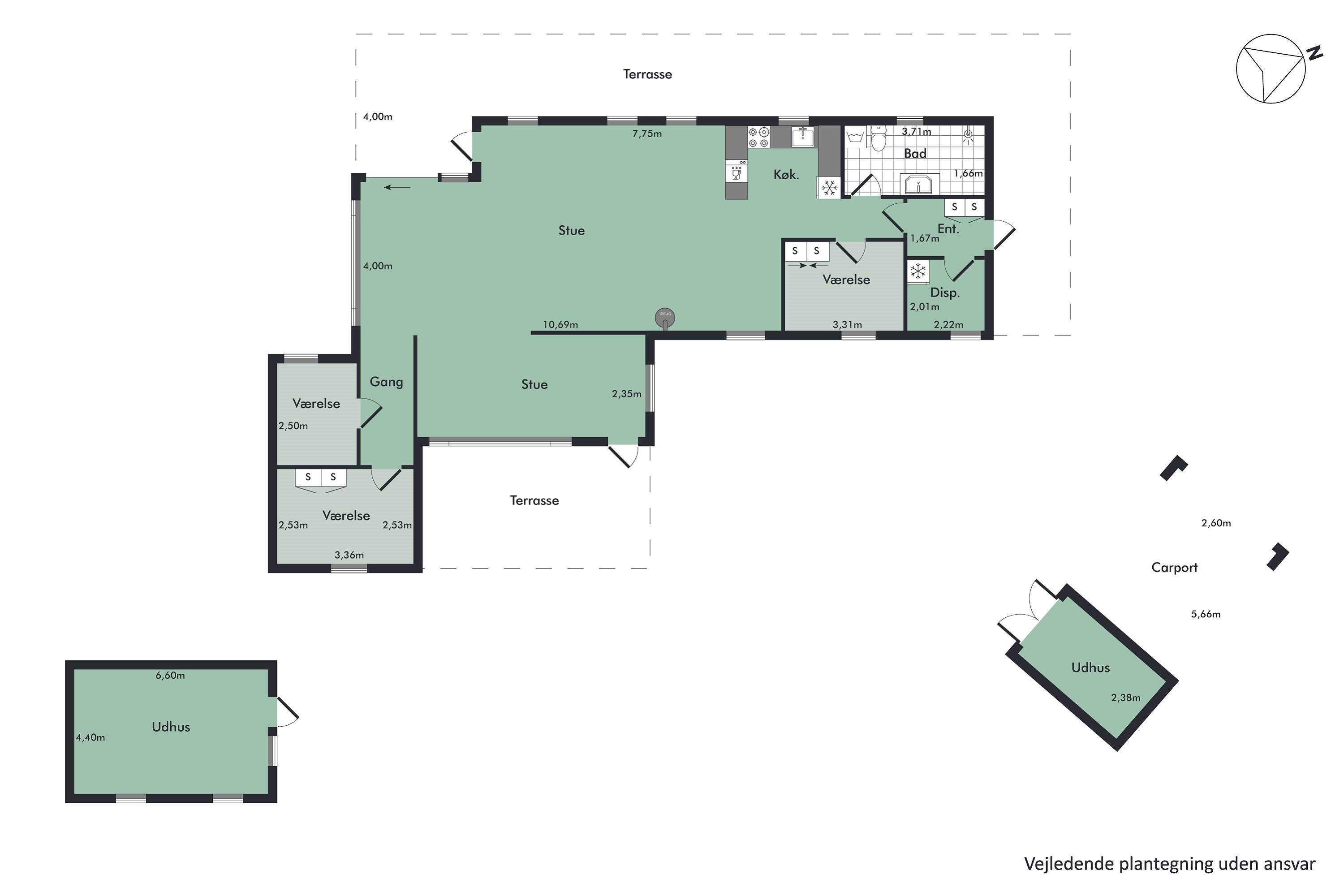 Plantegninger billede af Kongevejen 187, Hou, 9370 Hals