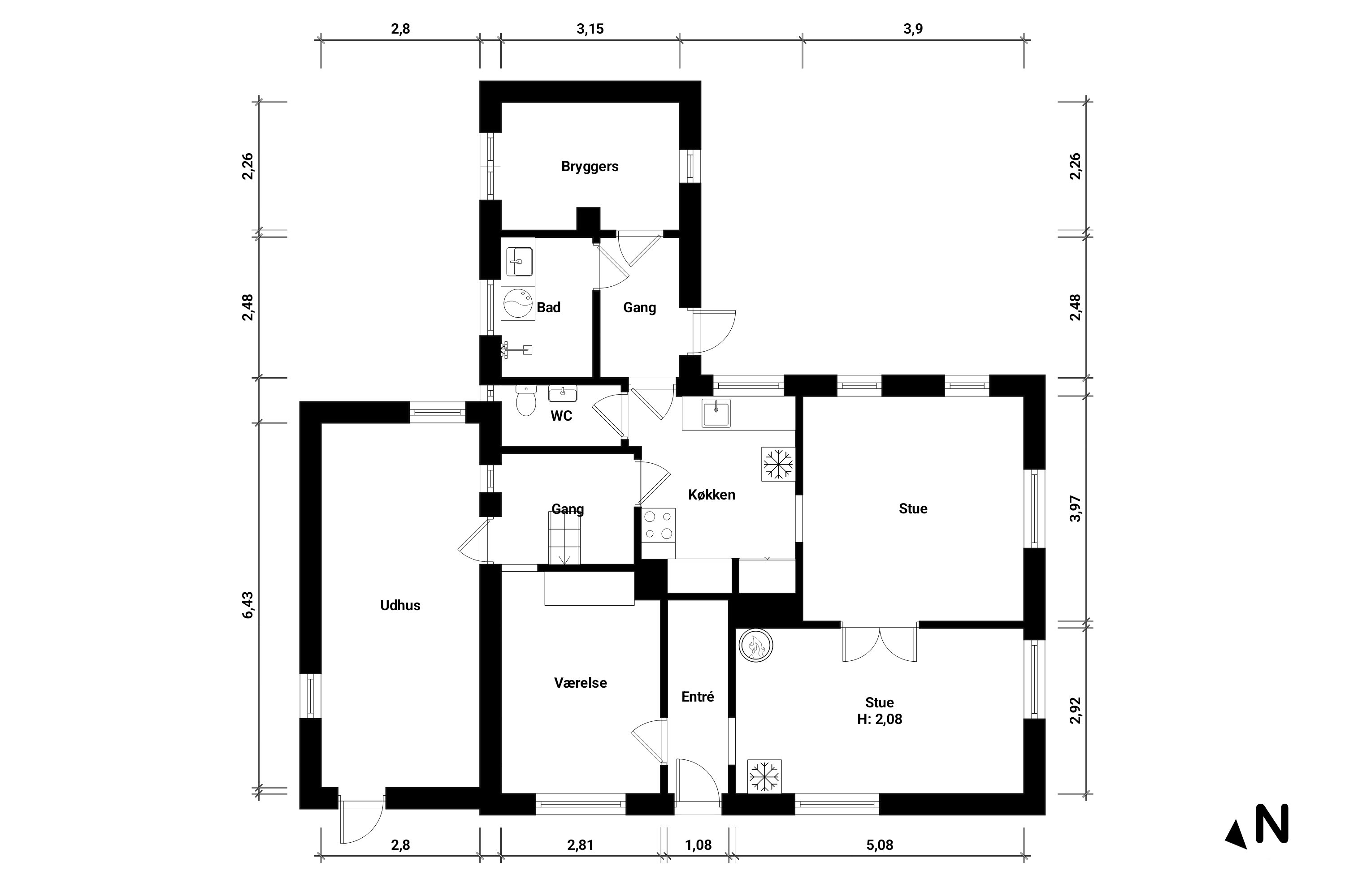 Plantegninger billede af Vigvej 62, Nørre Vedby, 4840 Nørre Alslev
