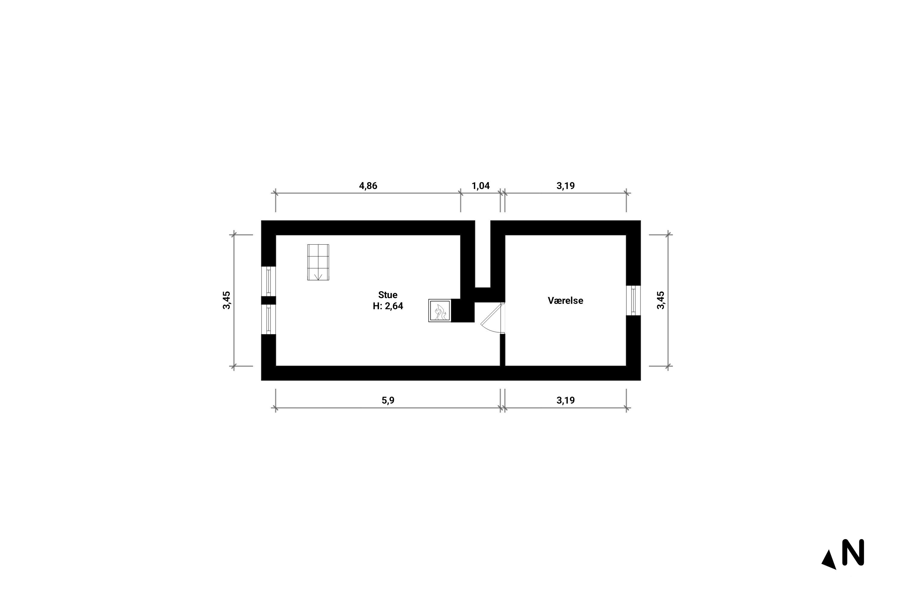Plantegninger billede af Vigvej 62, Nørre Vedby, 4840 Nørre Alslev
