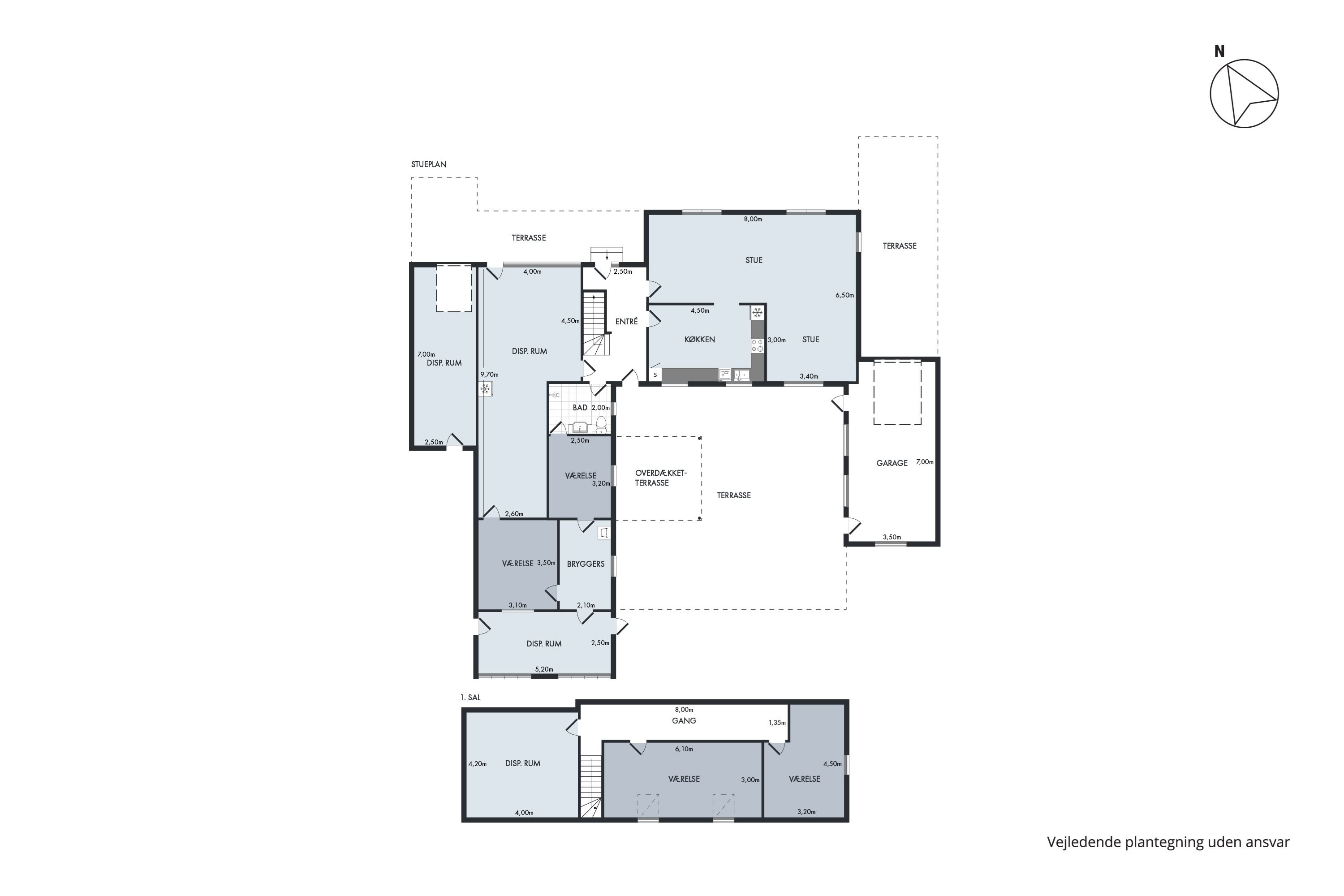 Plantegninger billede af Grindstedvej 19, Uggerhalne, 9310 Vodskov
