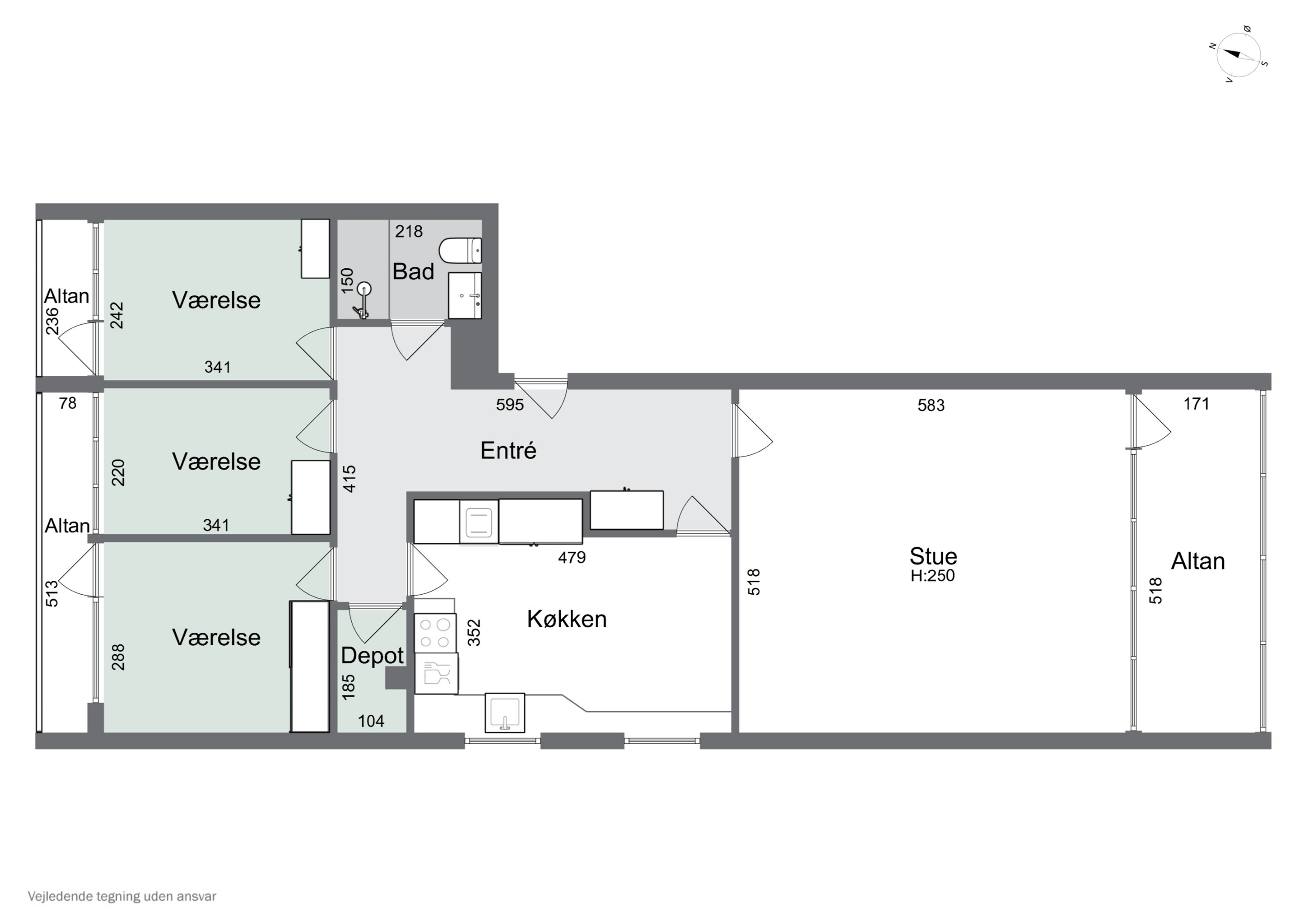 Plantegninger billede af Byskov Alle 34, 2. tv., 4200 Slagelse