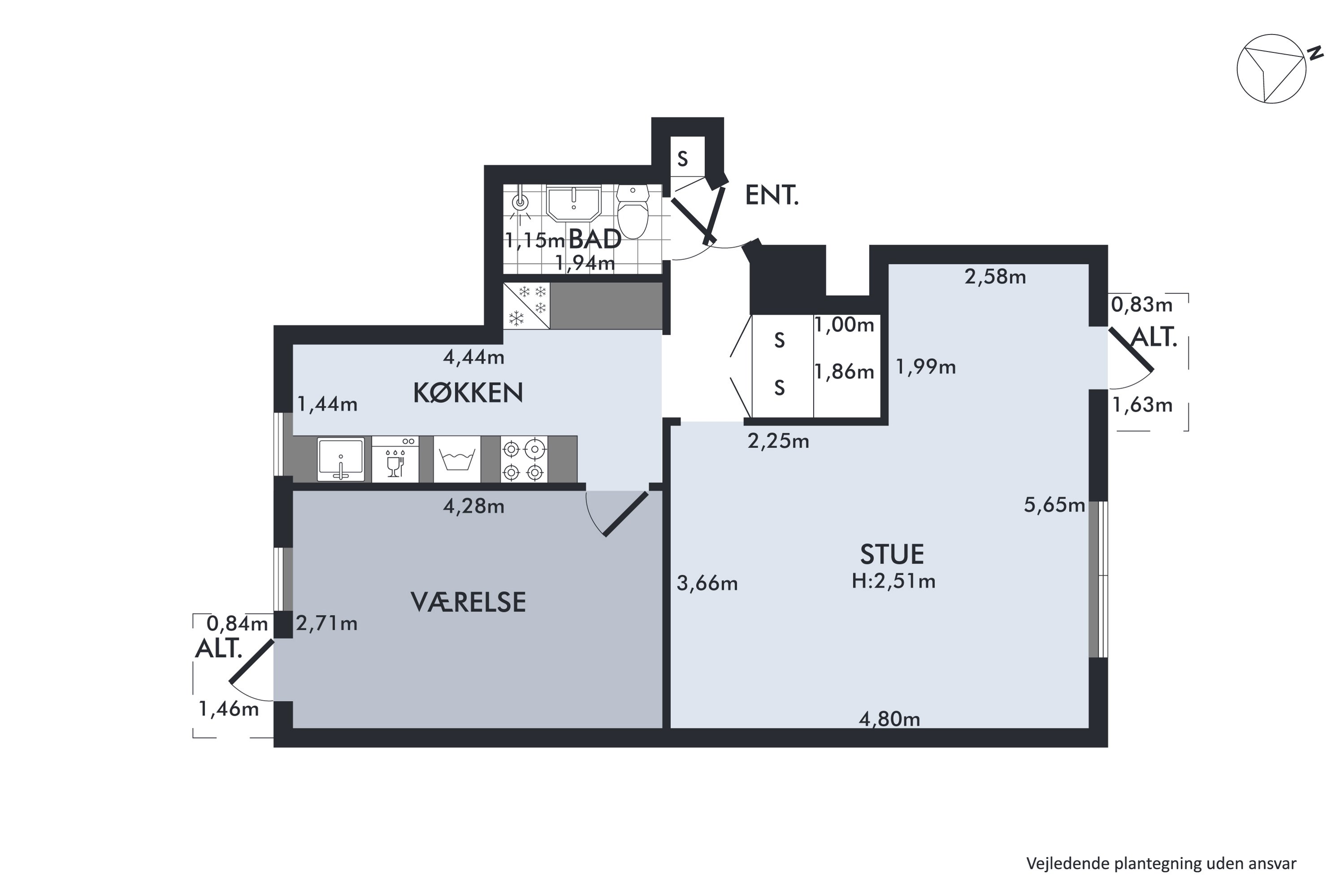 Plantegninger billede af Slejpnersgade 2, 5. tv., 2200 København N