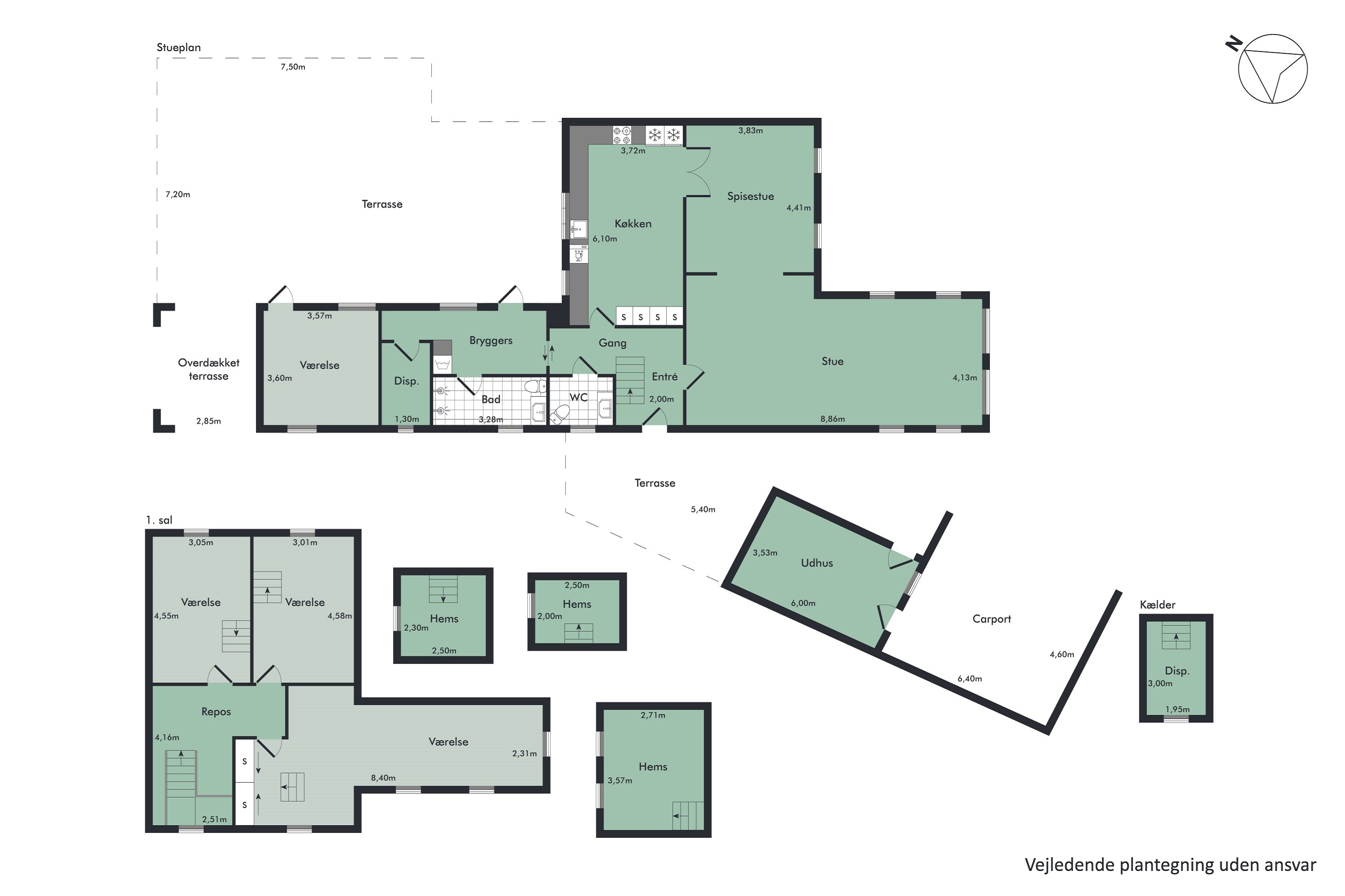 Plantegninger billede af Grønningen 5, 9310 Vodskov