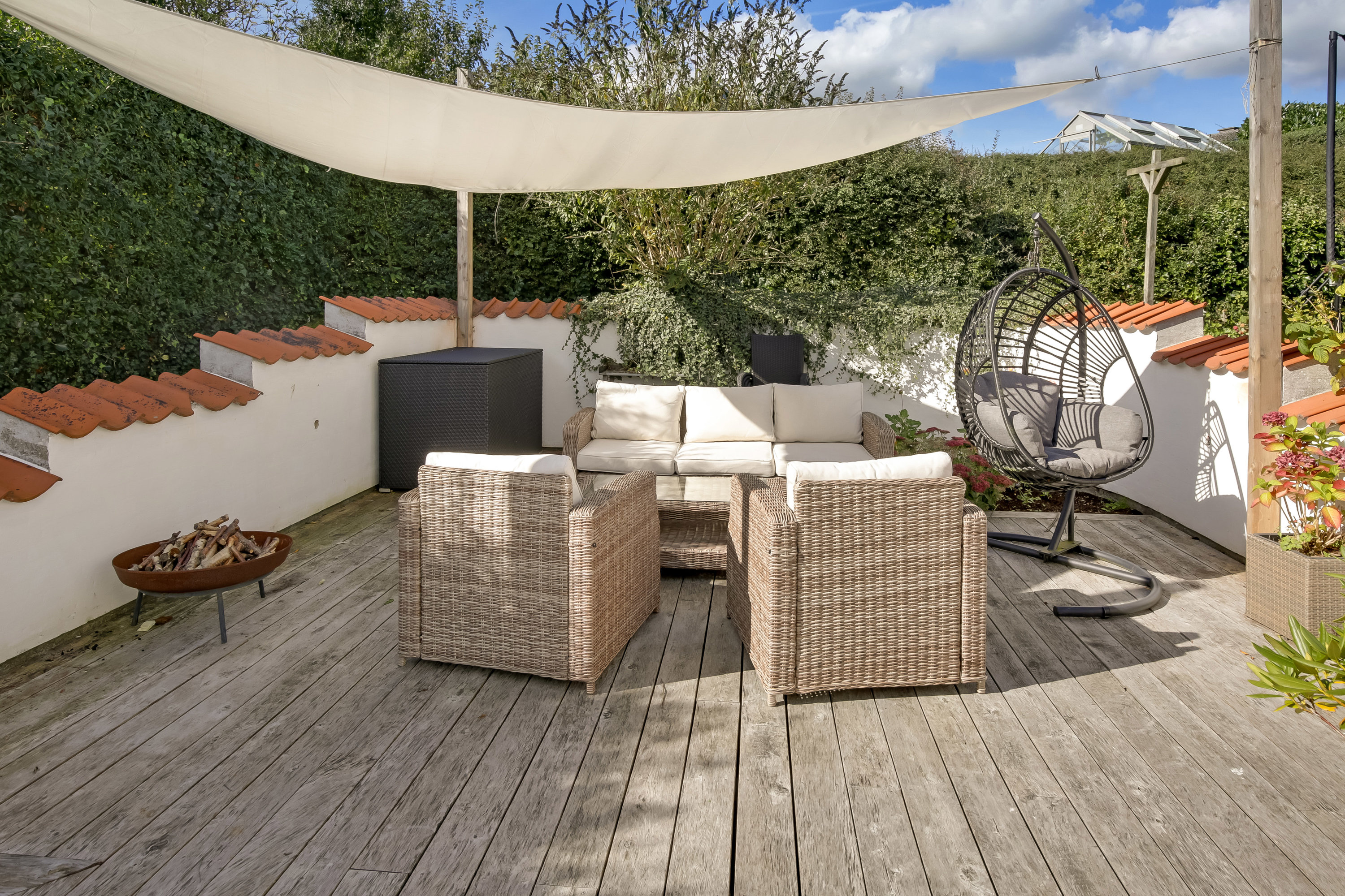 Fremhævet terrasse billede i fuldskærmstilstand. Billede af Ryomvej 9, Ugelbølle, 8410 Rønde