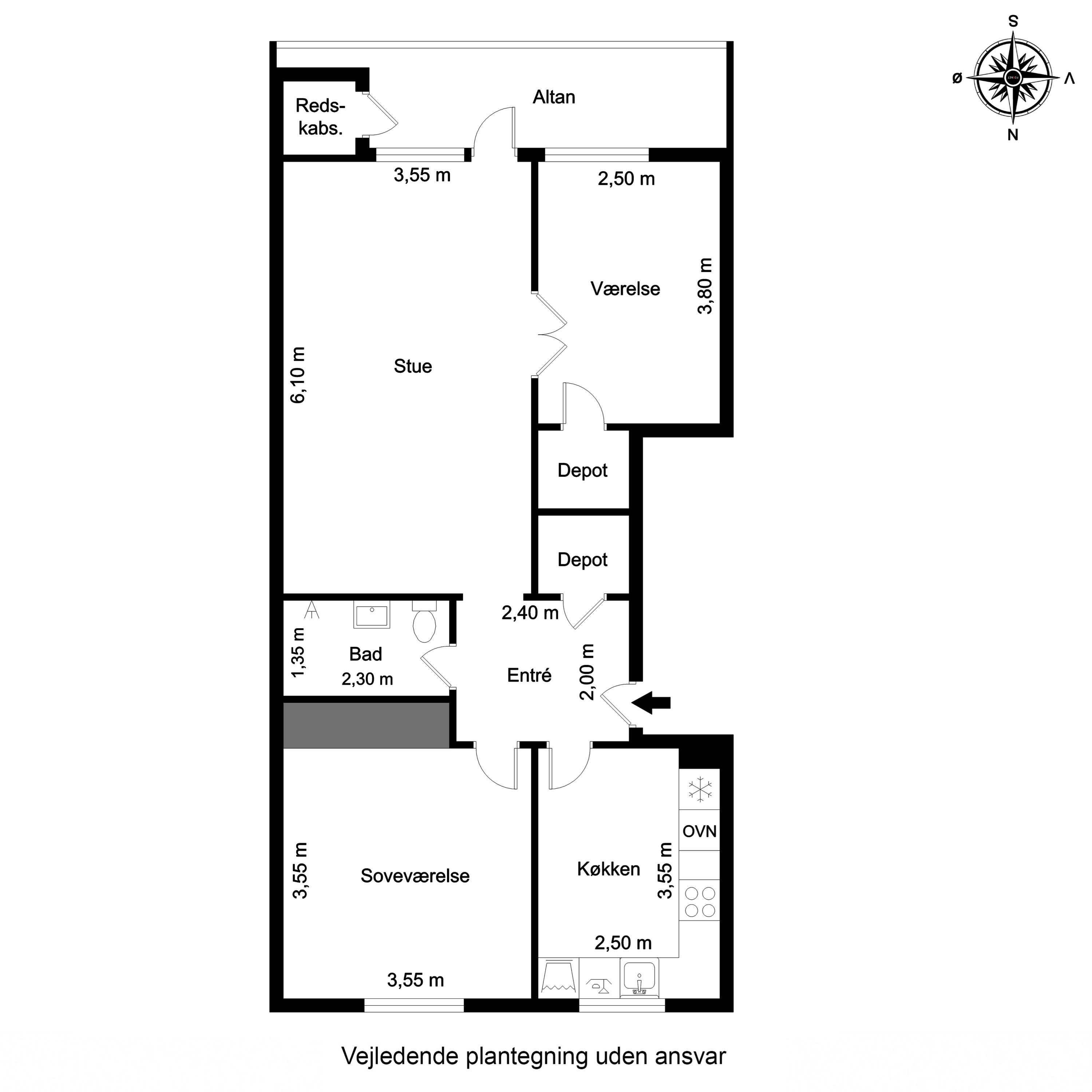 Plantegninger billede af Skoleparken 17, 1. th., 6705 Esbjerg Ø